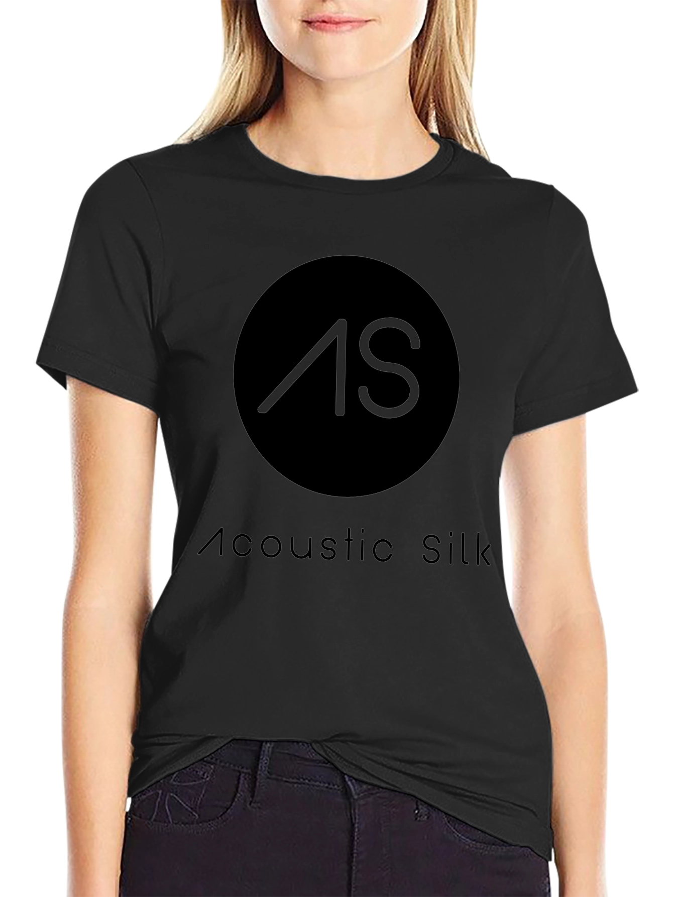 Acoustic Silk Black T-Shirt