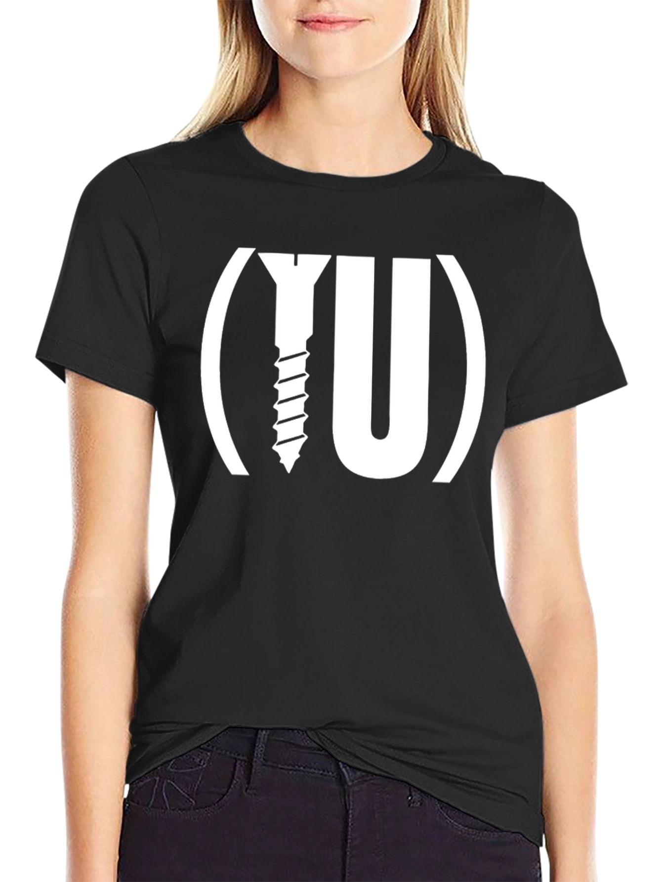 Screw You Funny Graphic Tee - Black Cotton T-Shirt