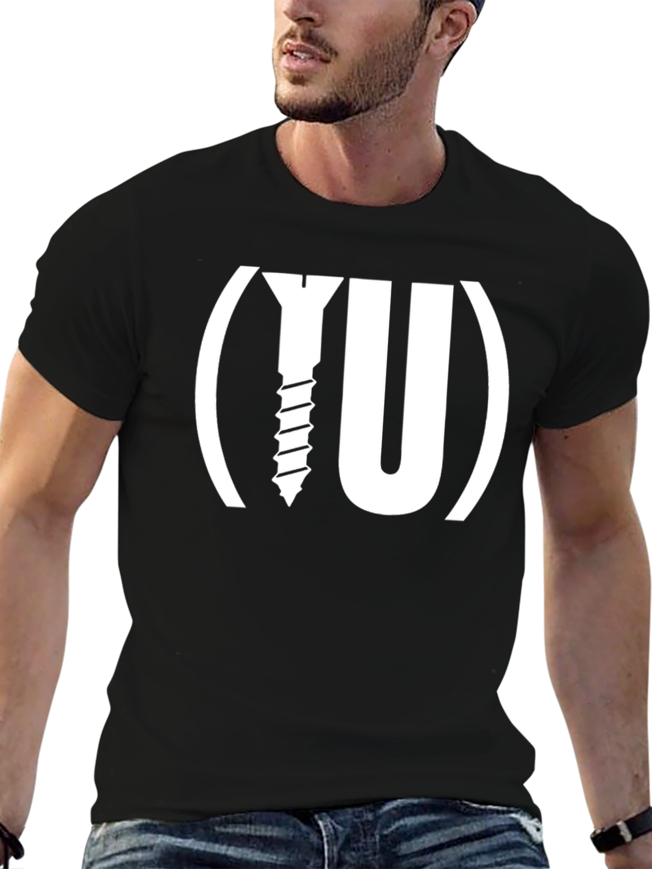 Screw You Funny Graphic Tee - Black Cotton T-Shirt