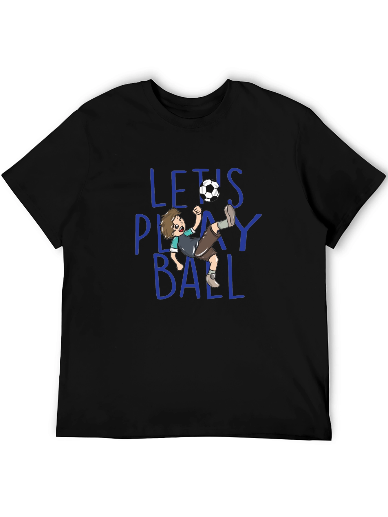 Lets Play Ball Mens Graphic T-Shirt - Soccer Theme