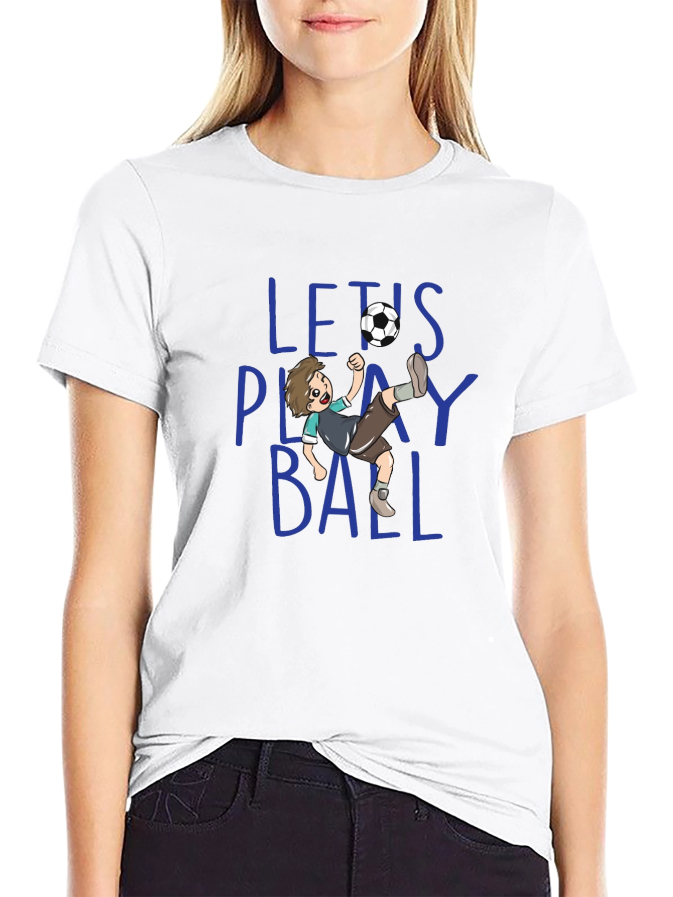 Lets Play Ball Mens Graphic T-Shirt - Soccer Theme