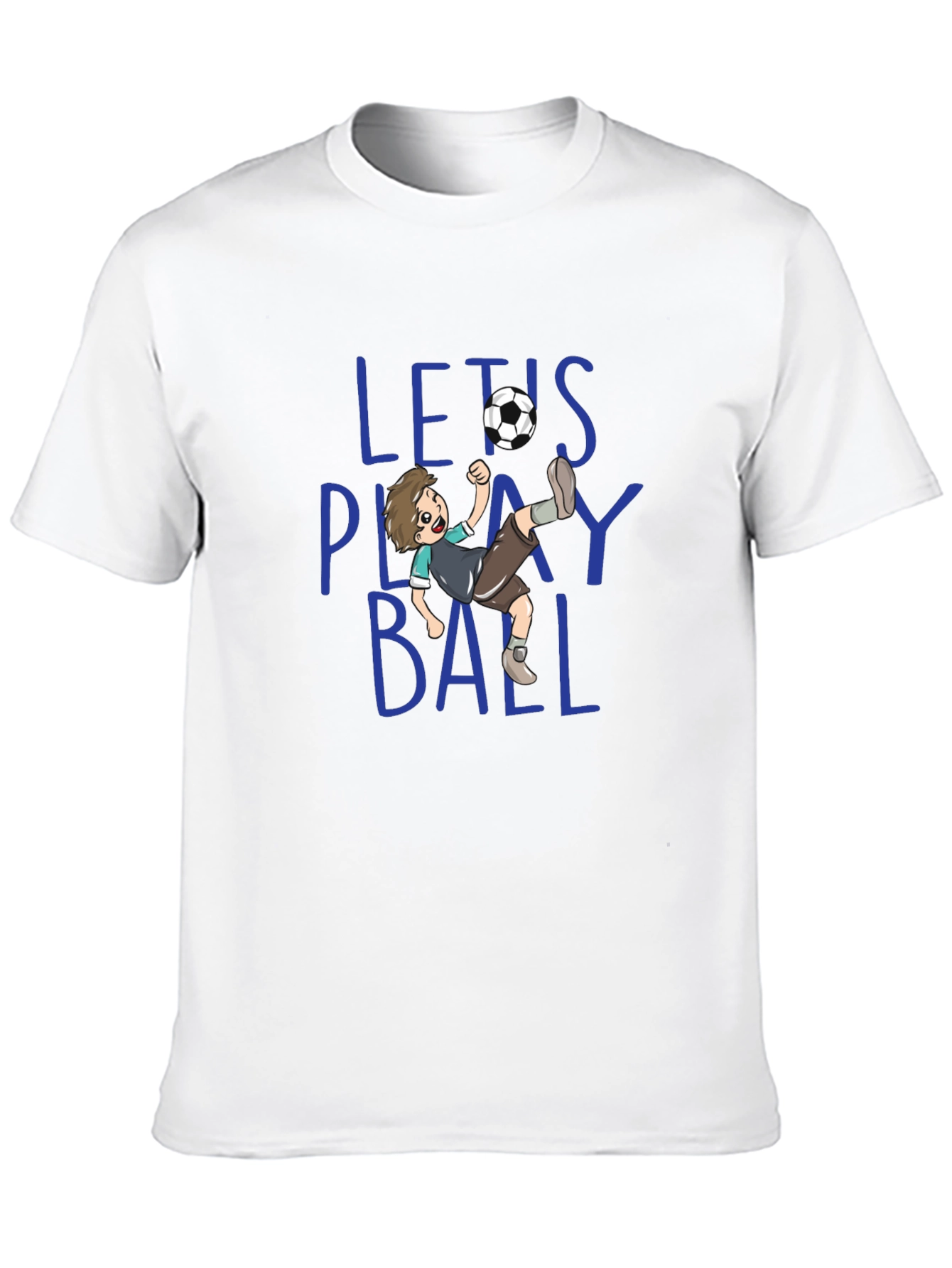 Lets Play Ball Mens Graphic T-Shirt - Soccer Theme