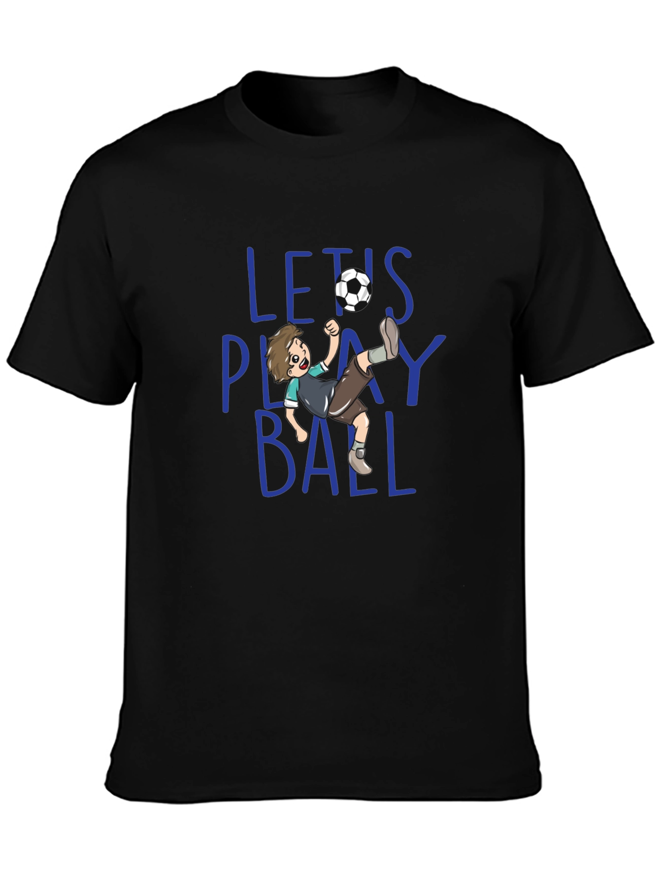 Lets Play Ball Mens Graphic T-Shirt - Soccer Theme