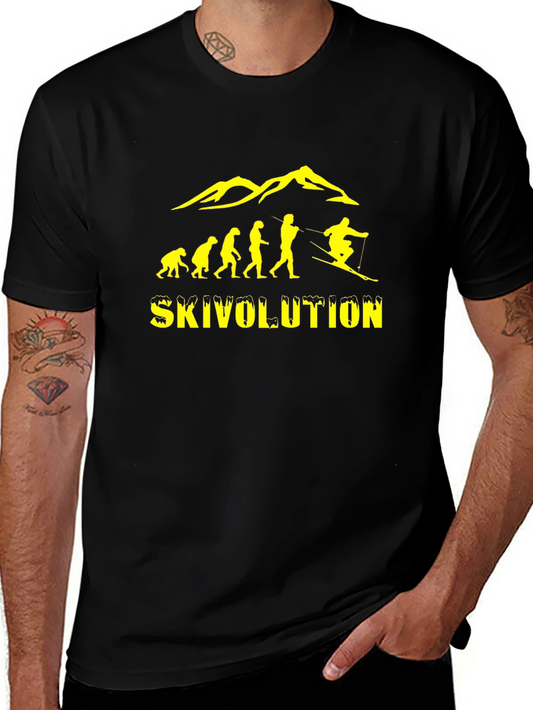 Skivolution T-Shirt - Evolution of Skiing Graphic Tee