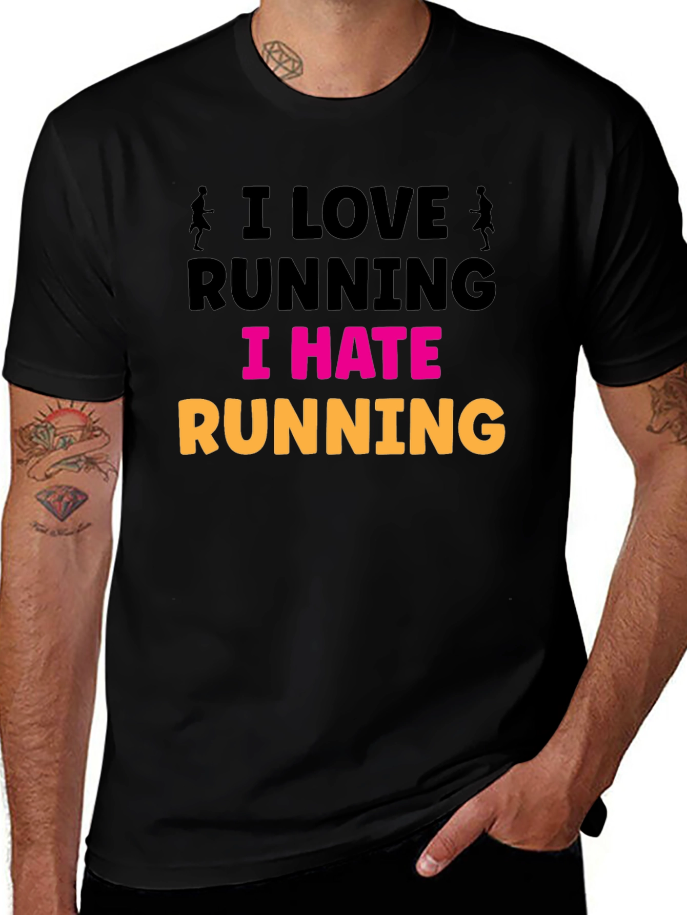 I Love Running I Hate Running Graphic T-Shirt