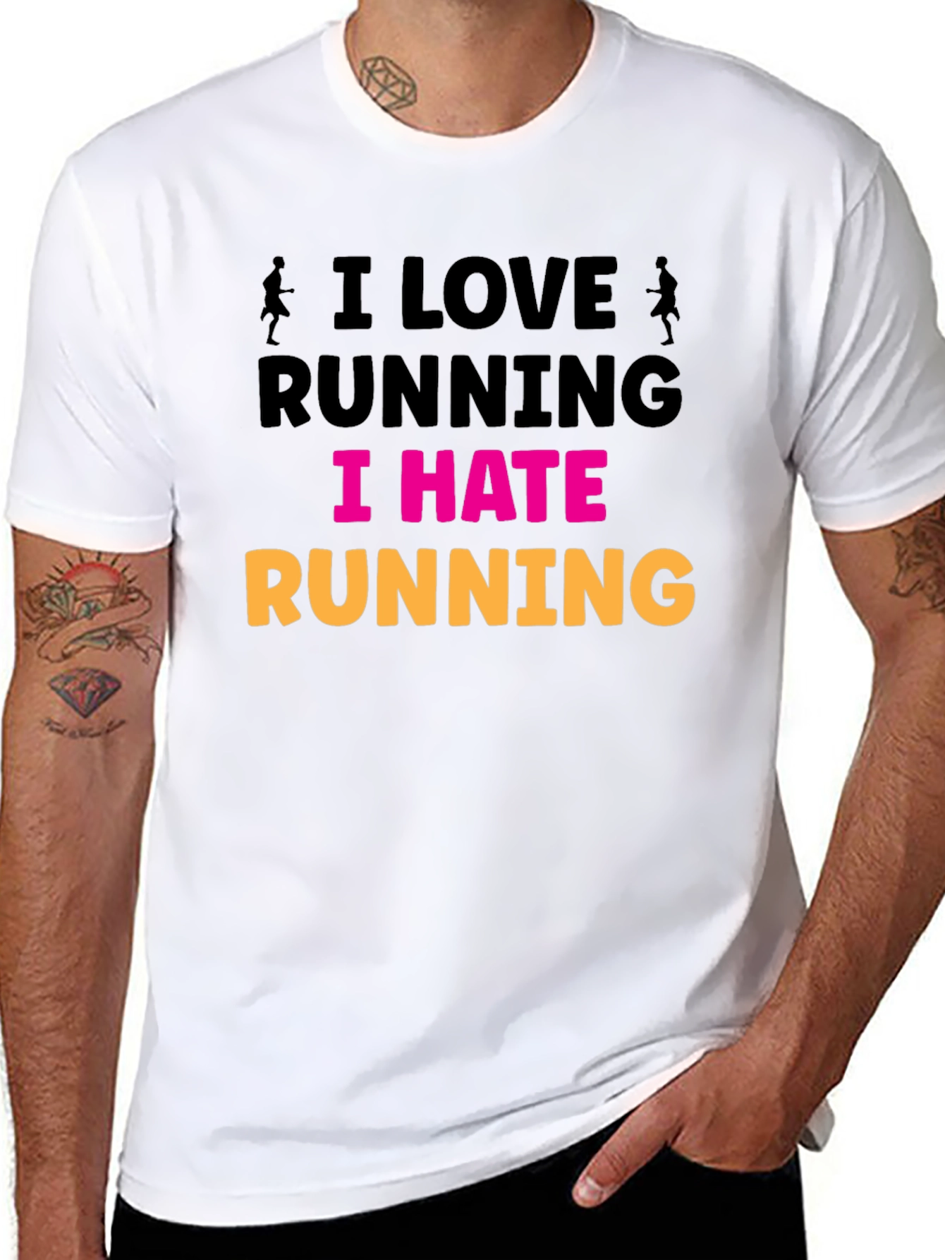 I Love Running I Hate Running Graphic T-Shirt