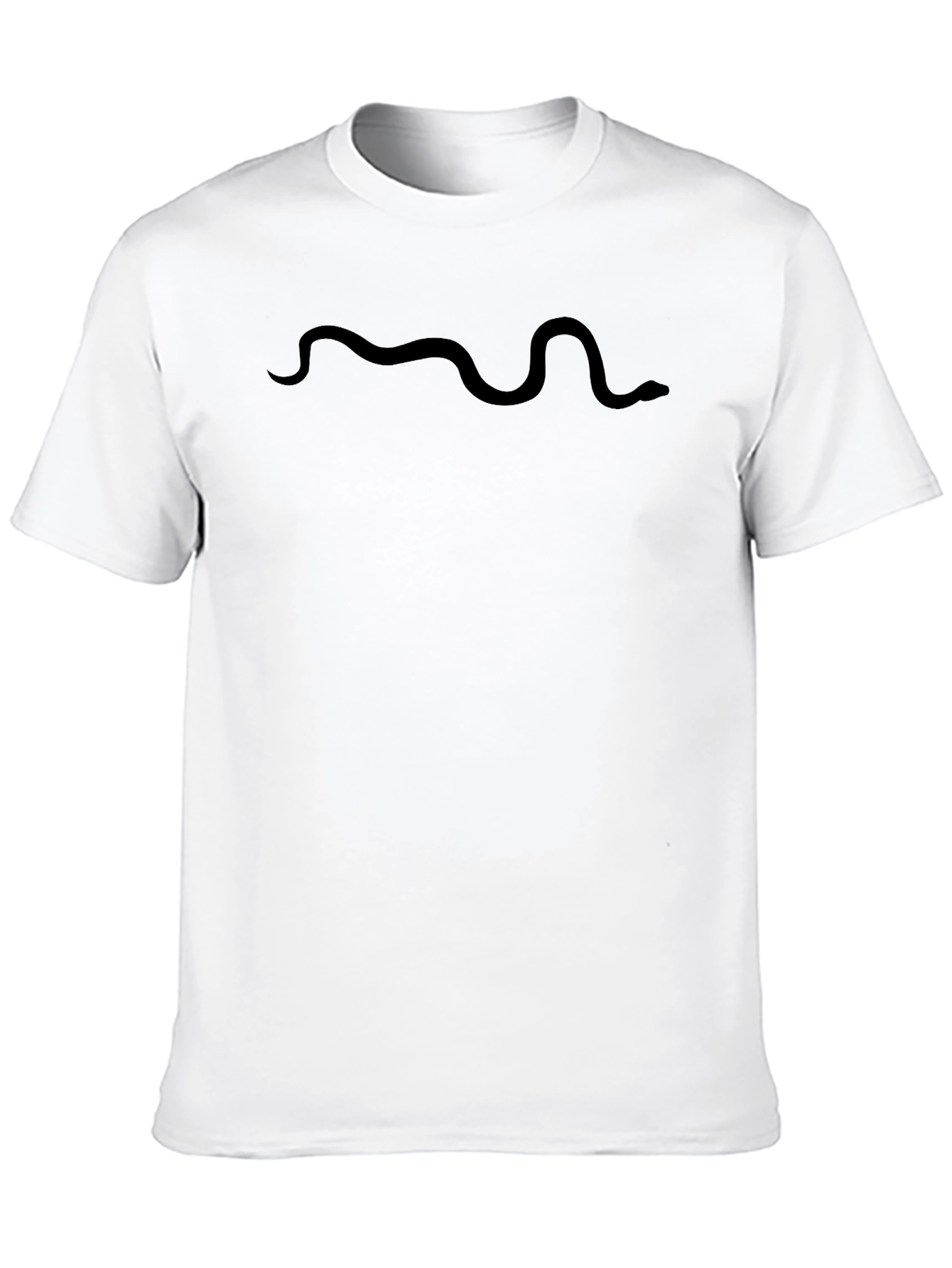 Minimalist Wavy Line Black T-Shirt
