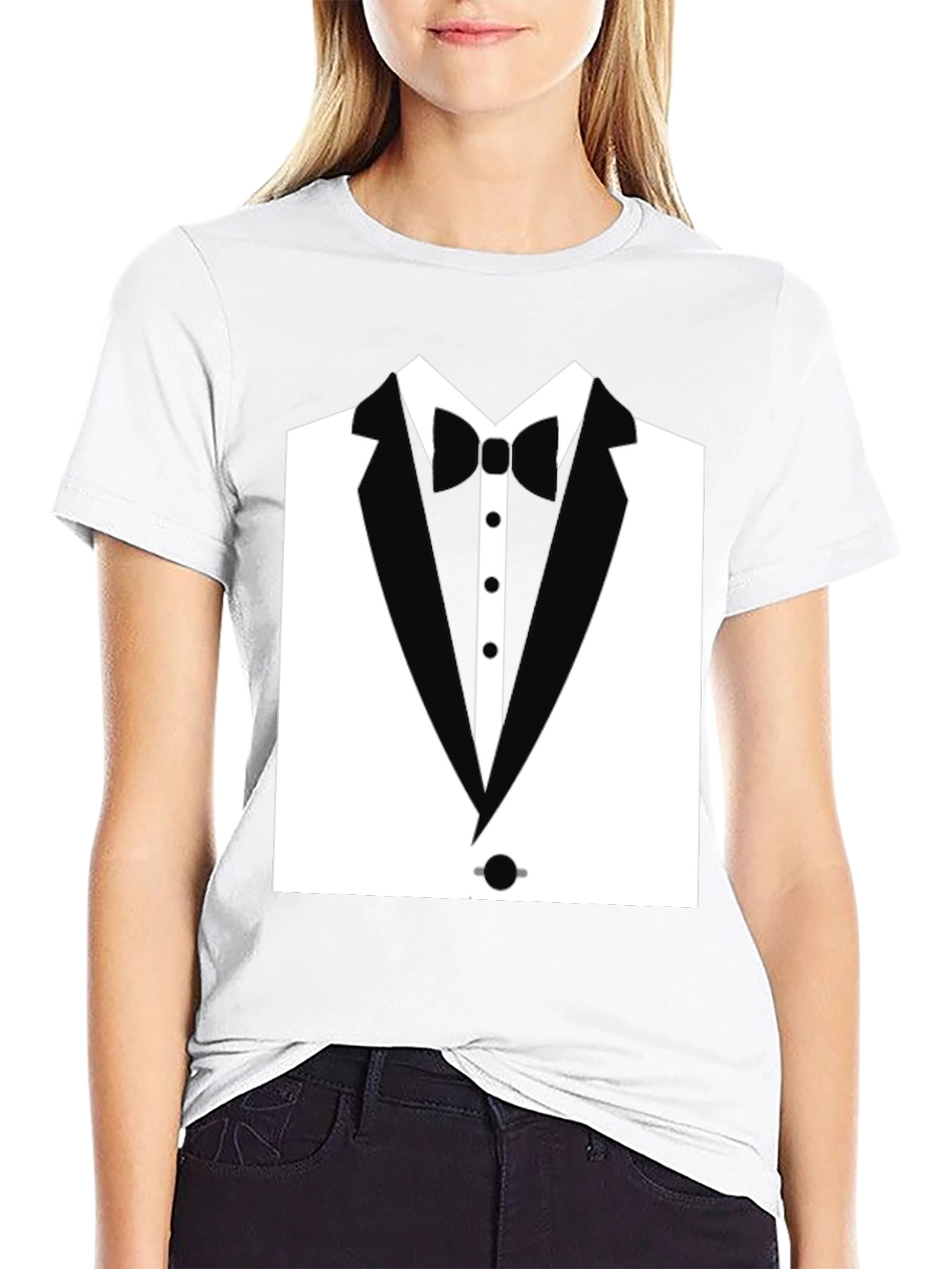 Tuxedo T-Shirt - Black Dressy Fun Casual Tee