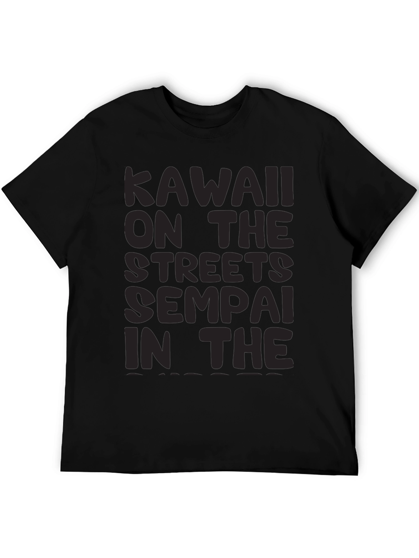 Kawaii Senpai Graphic Tee - Black