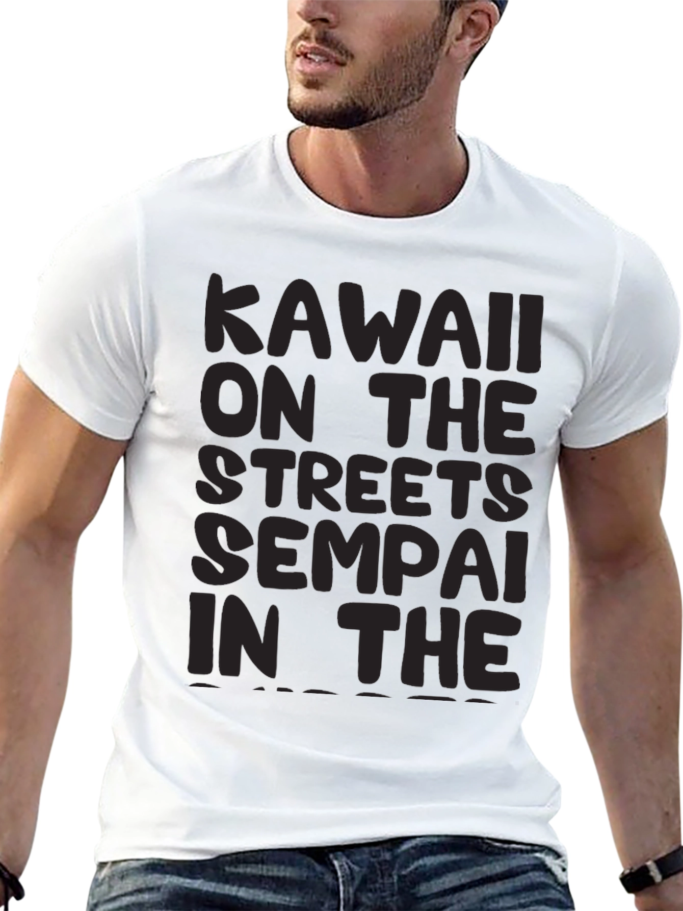 Kawaii Senpai Graphic Tee - Black