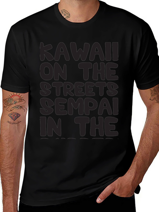 Kawaii Senpai Graphic Tee - Black