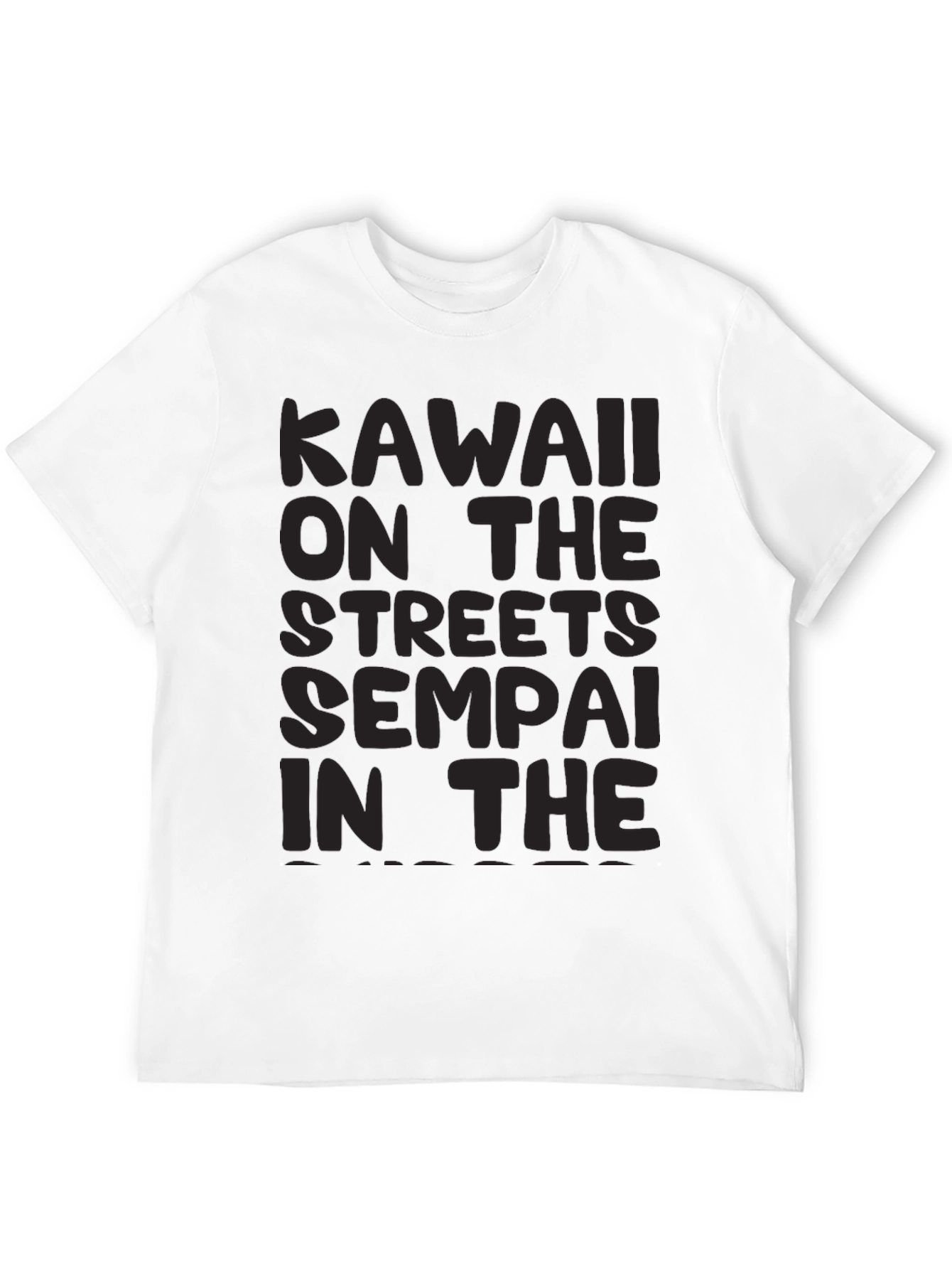 Kawaii Senpai Graphic Tee - Black