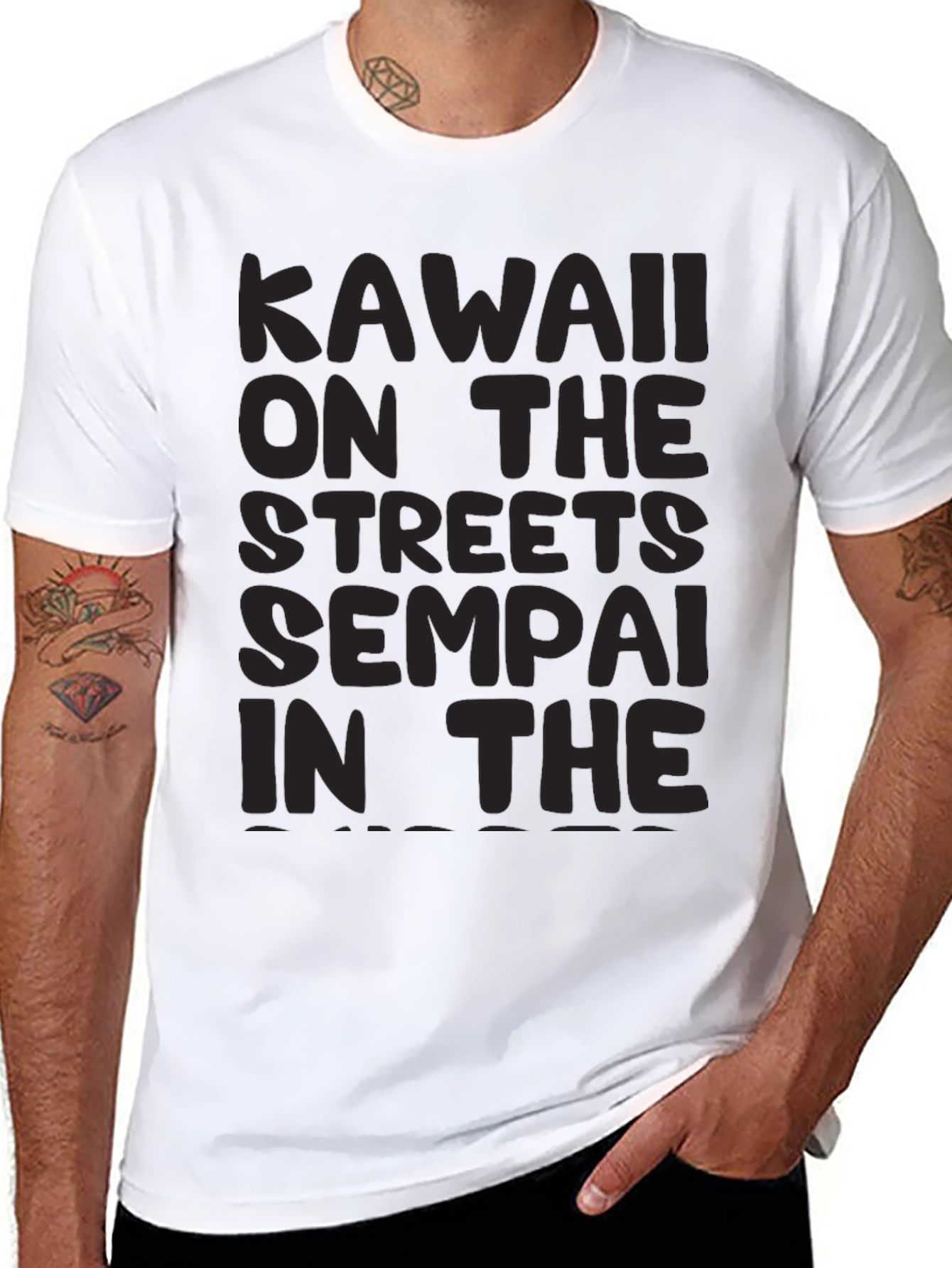 Kawaii Senpai Graphic Tee - Black