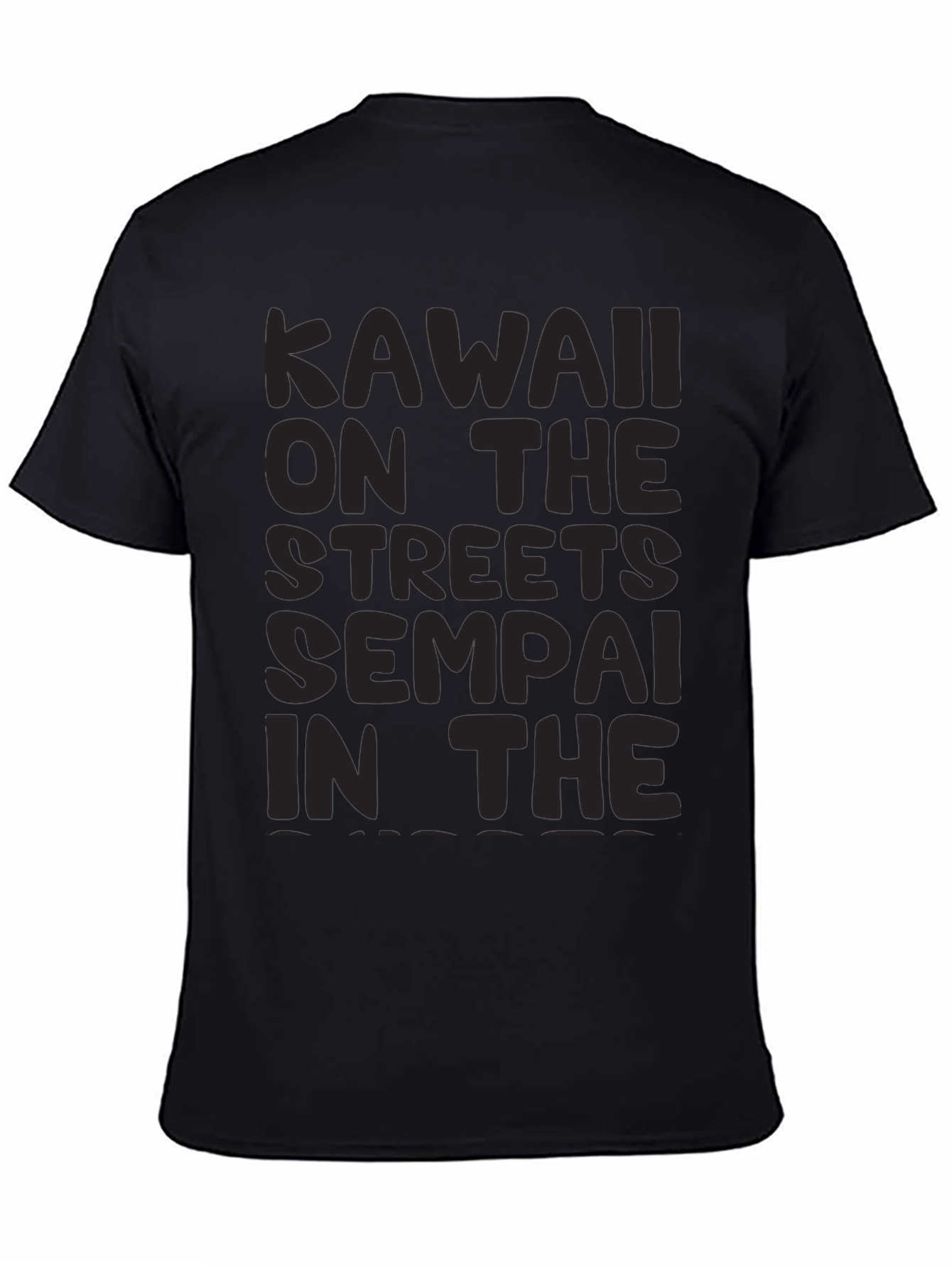 Kawaii Senpai Graphic Tee - Black
