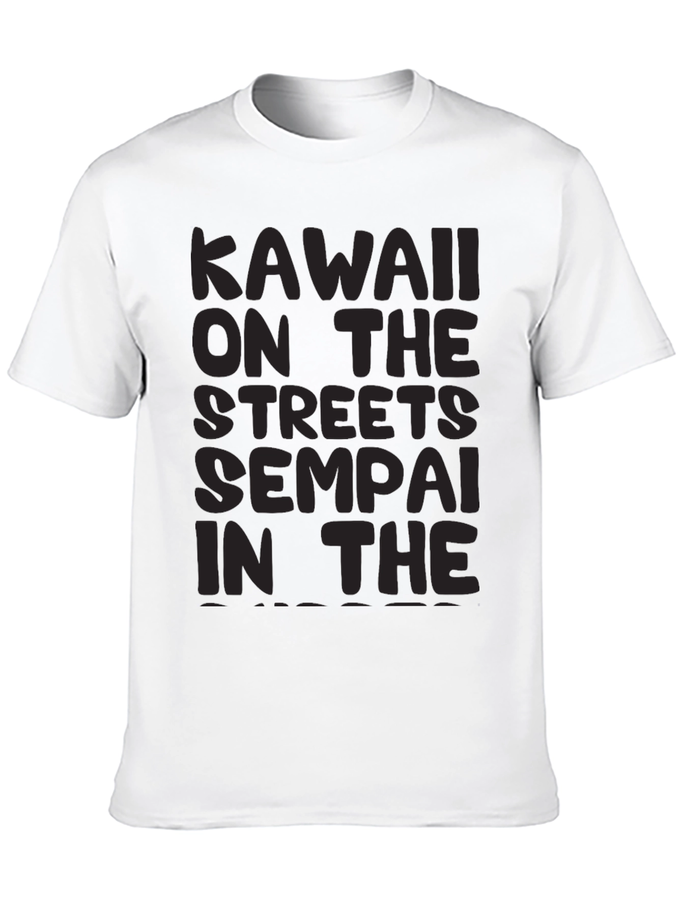 Kawaii Senpai Graphic Tee - Black