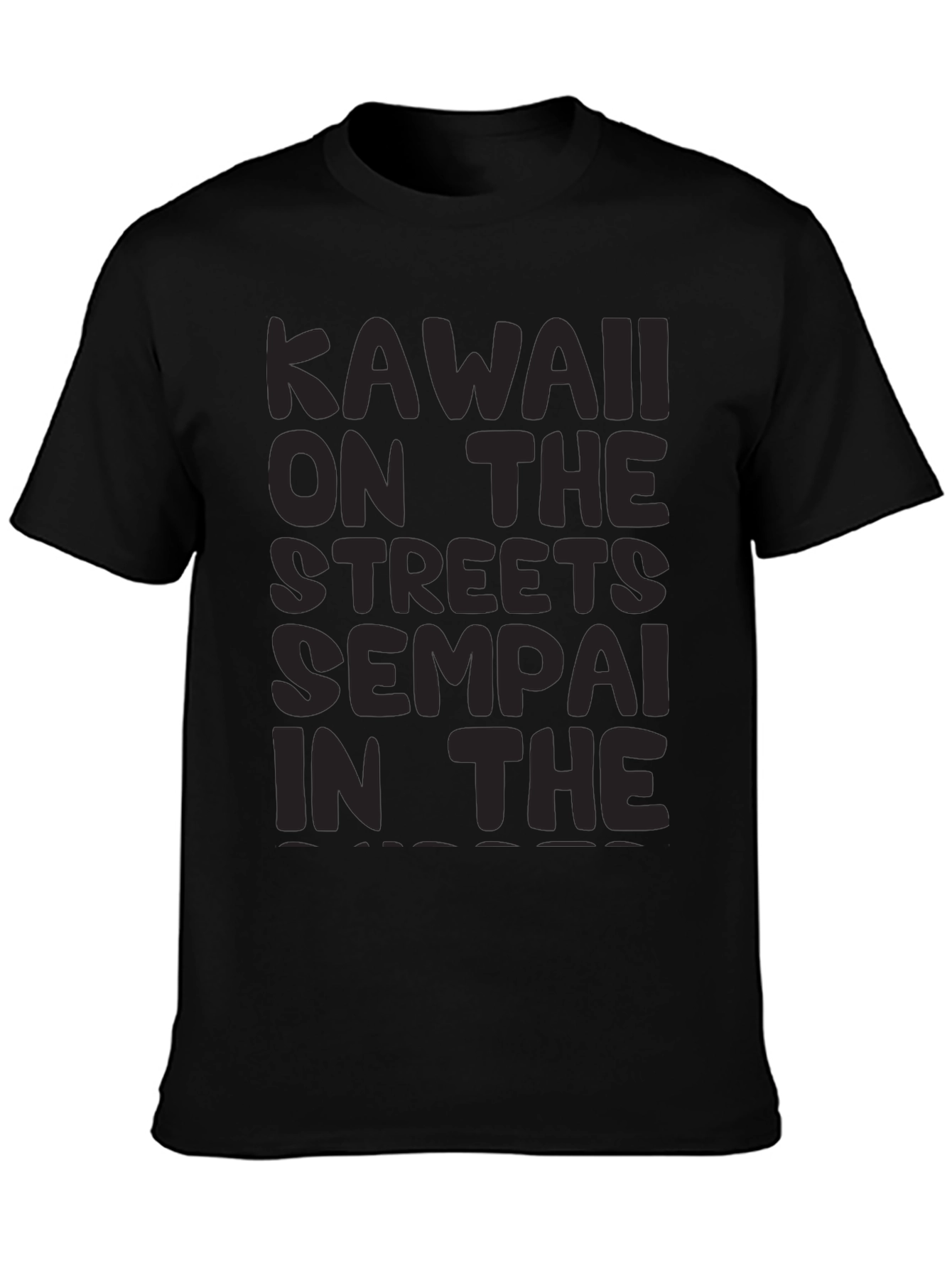 Kawaii Senpai Graphic Tee - Black