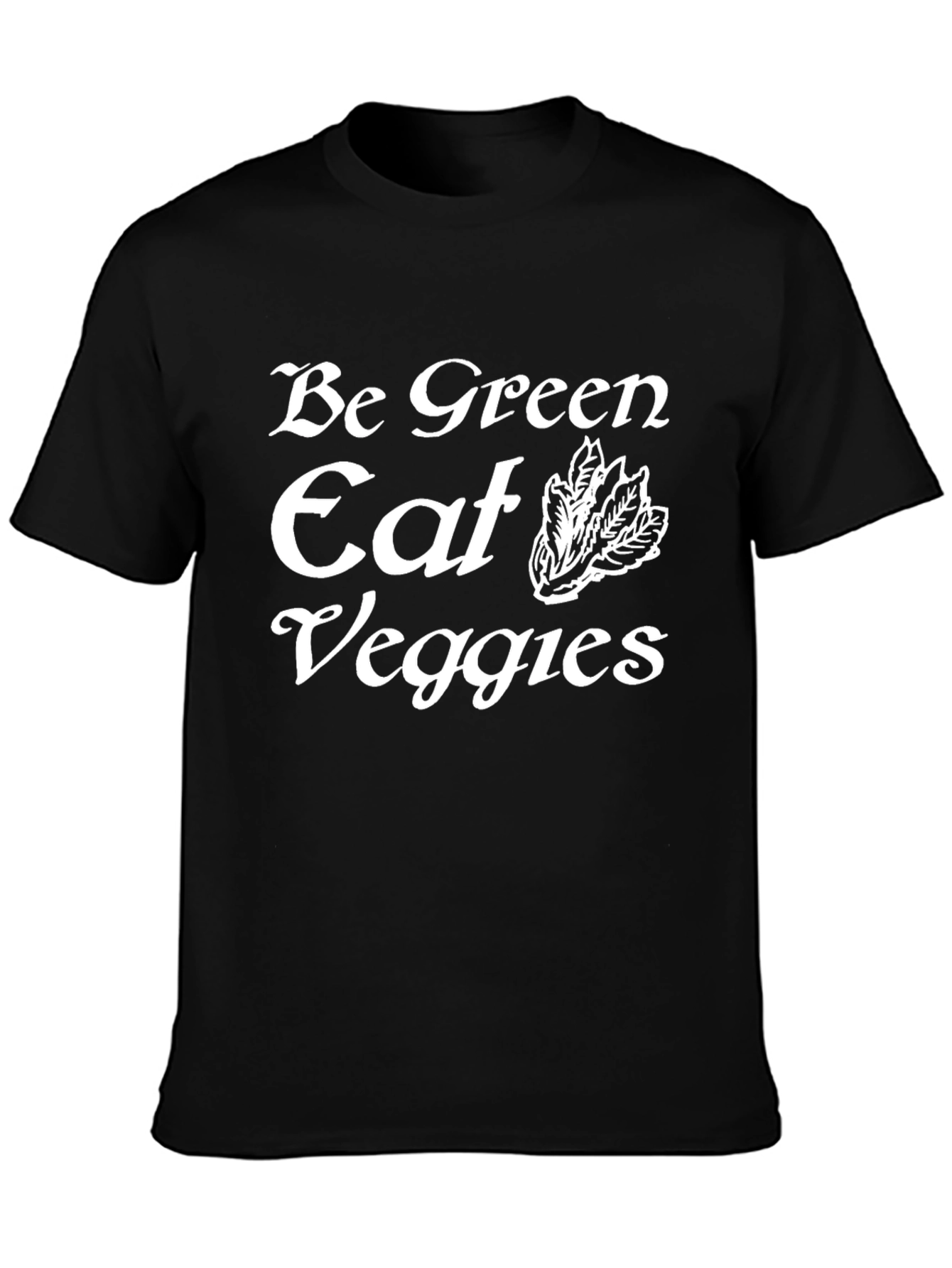 Be Green Eat Veggies T-Shirt - Black