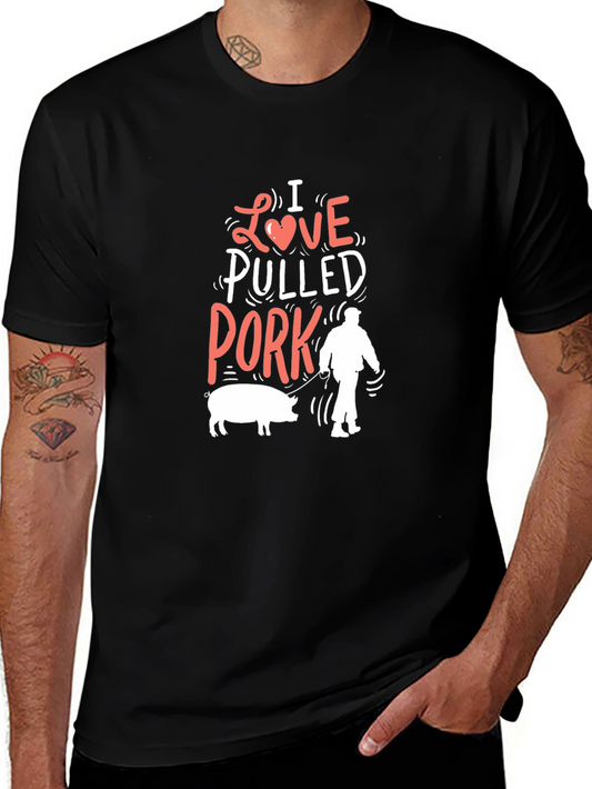 I Love Pulled Pork Graphic Tee - BBQ Lover T-Shirt