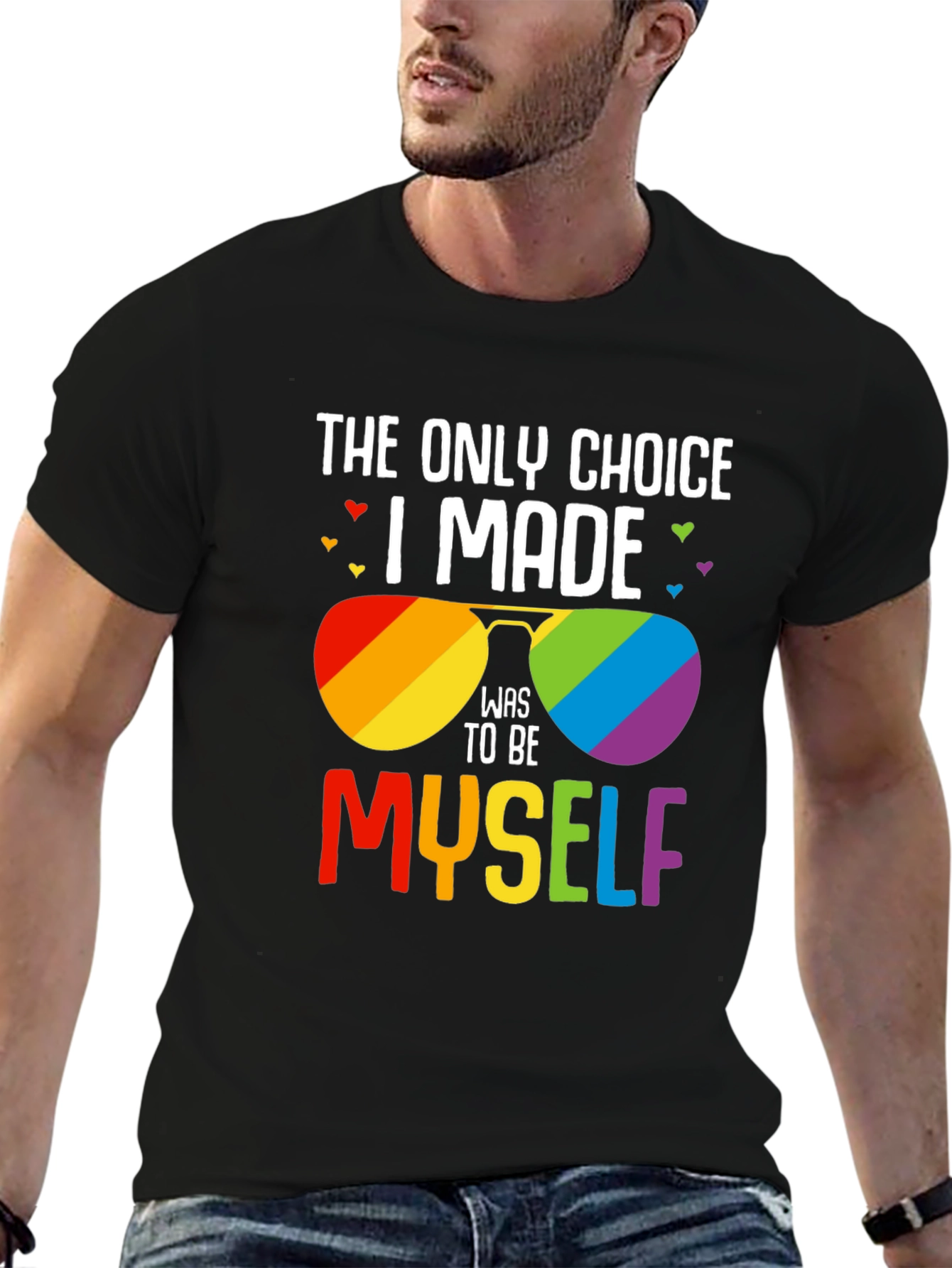 Pride Rainbow Sunglasses T-Shirt - Be Yourself