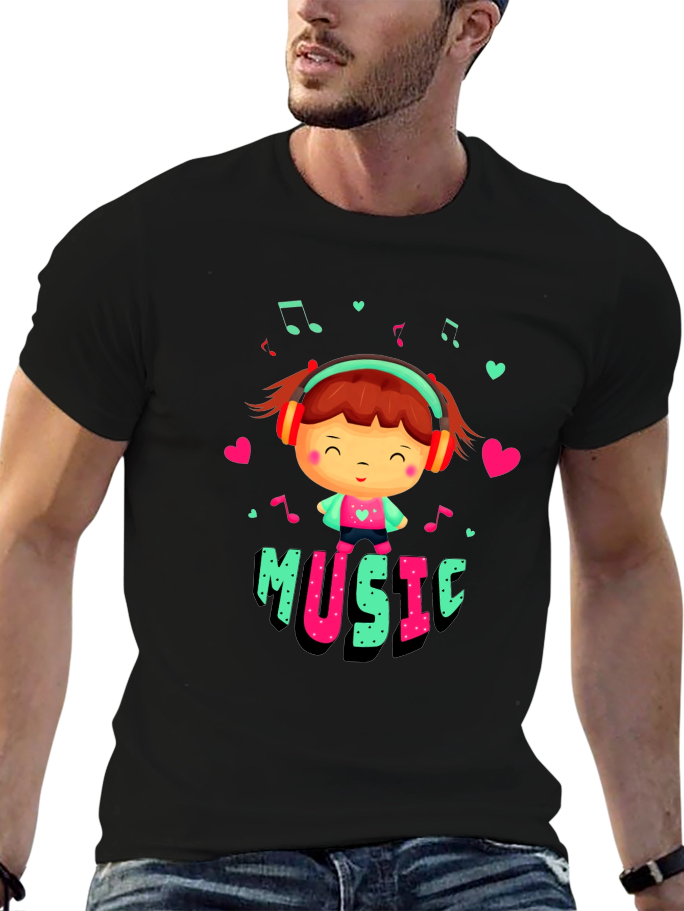 Cute Music Lover Graphic T-Shirt