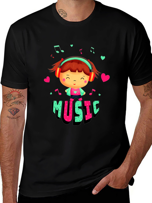 Cute Music Lover Graphic T-Shirt