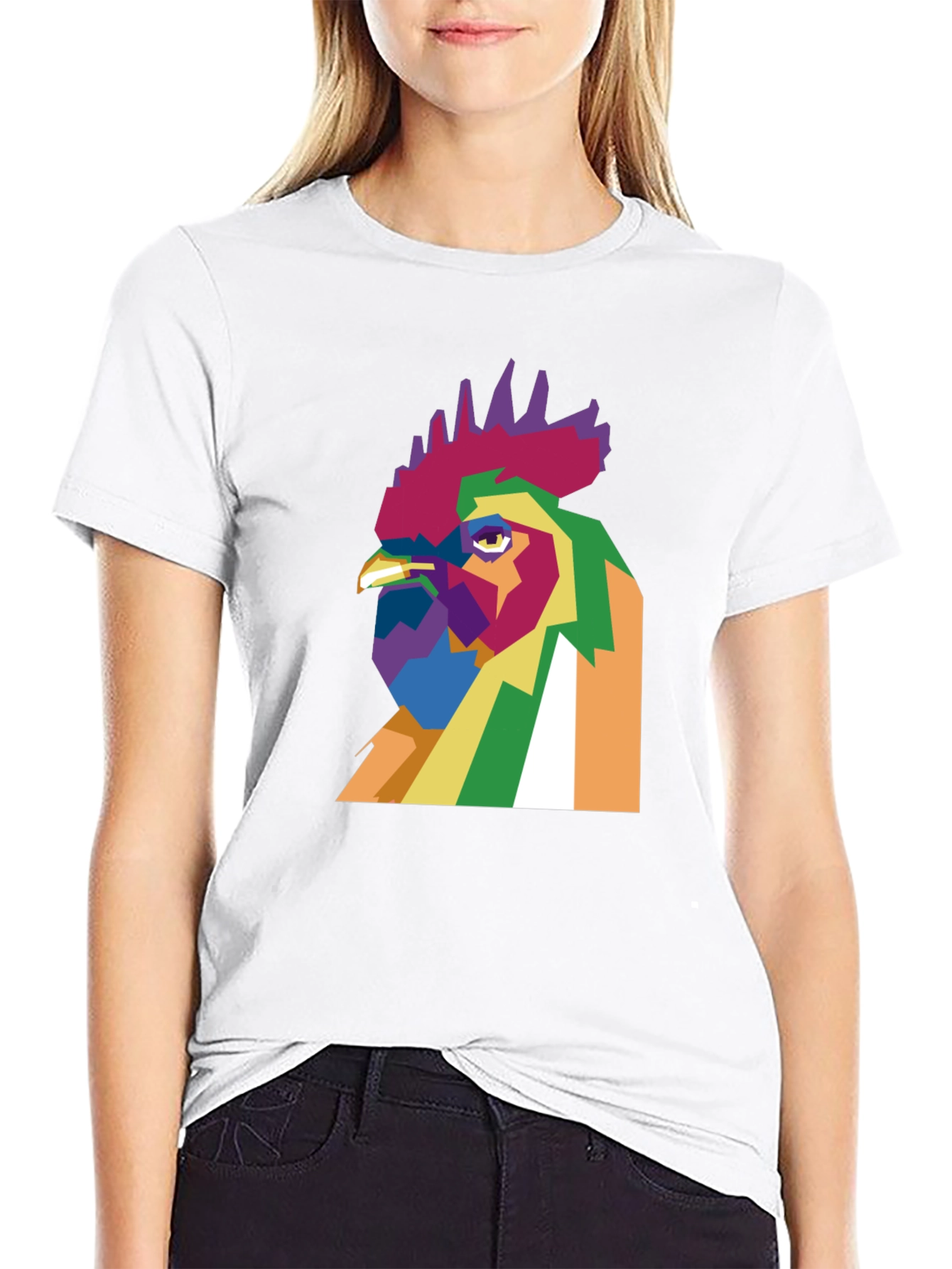 Abstract Rooster Graphic Tee