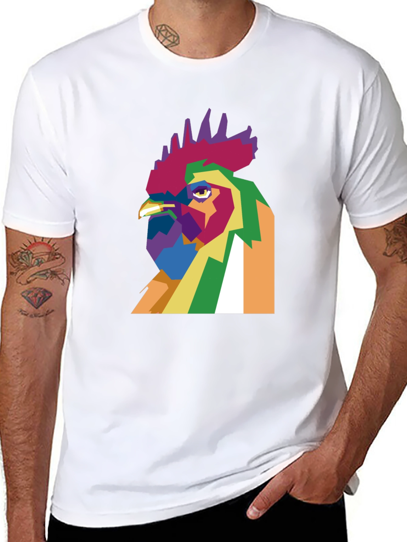 Abstract Rooster Graphic Tee
