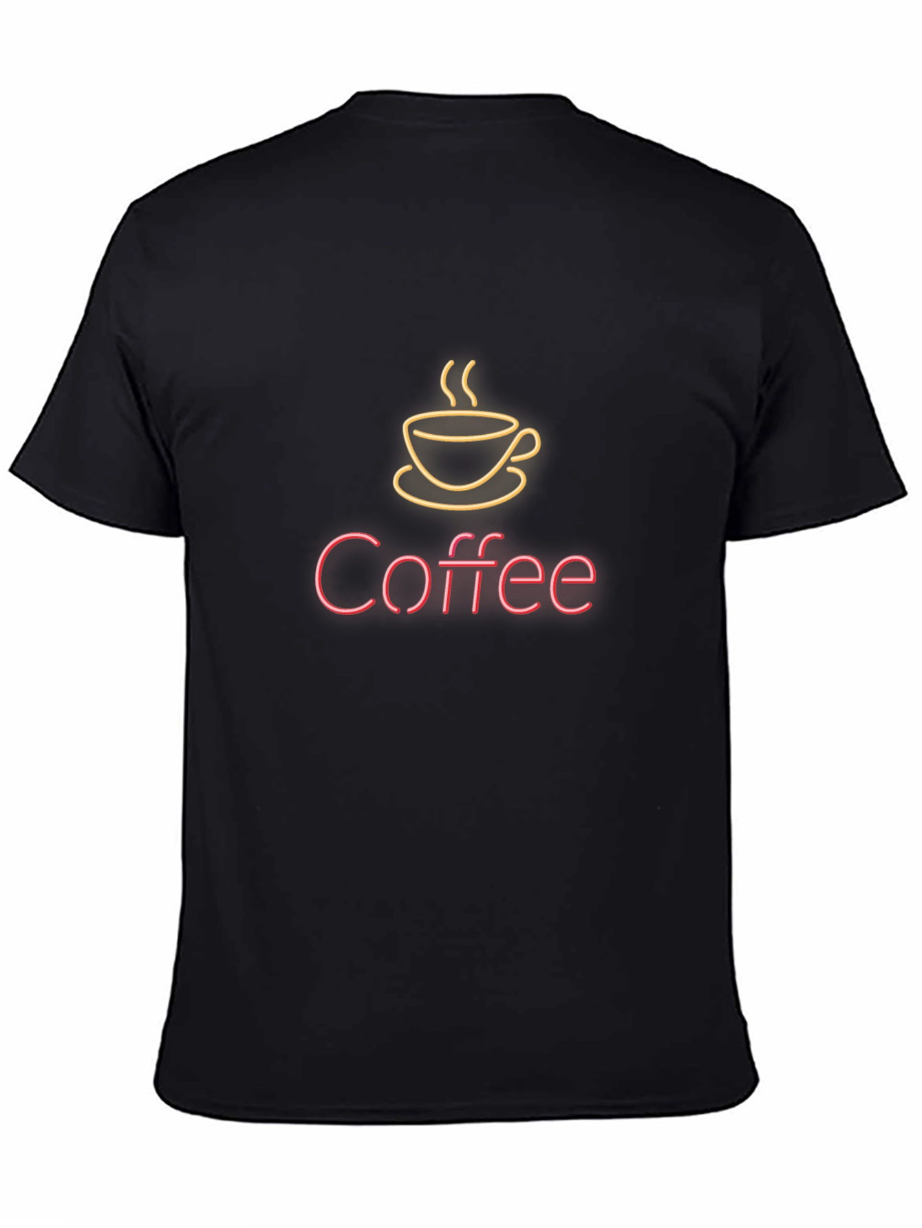 Neon Coffee Graphic Black T-Shirt