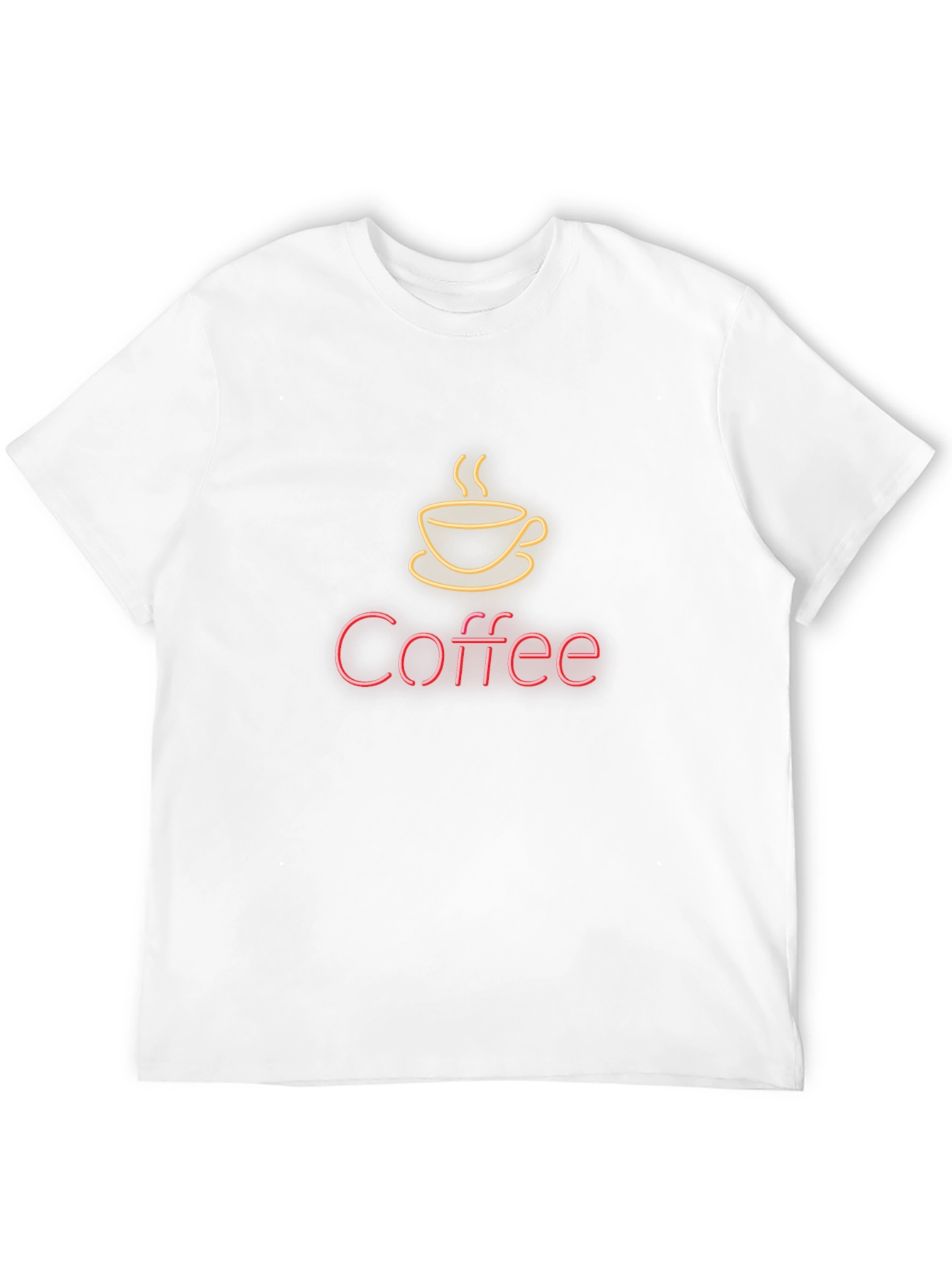 Neon Coffee Graphic Black T-Shirt