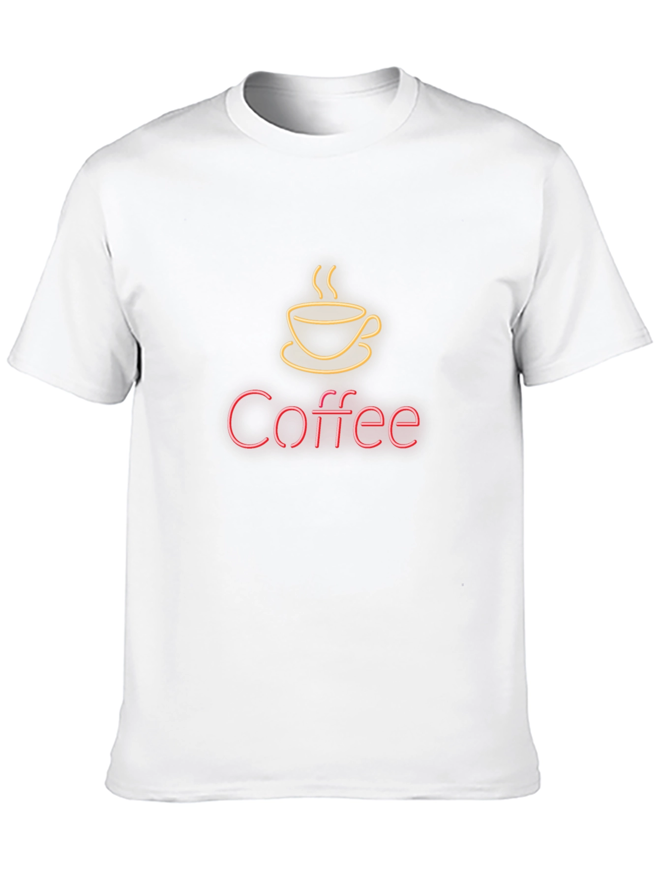 Neon Coffee Graphic Black T-Shirt
