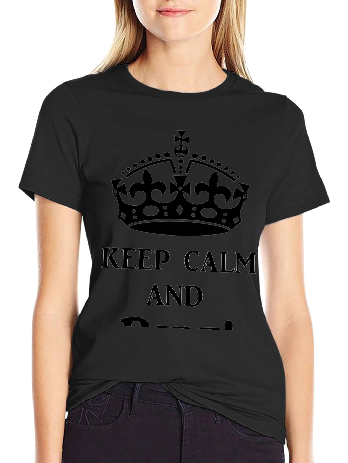 Keep Calm Graphic Tee - Black