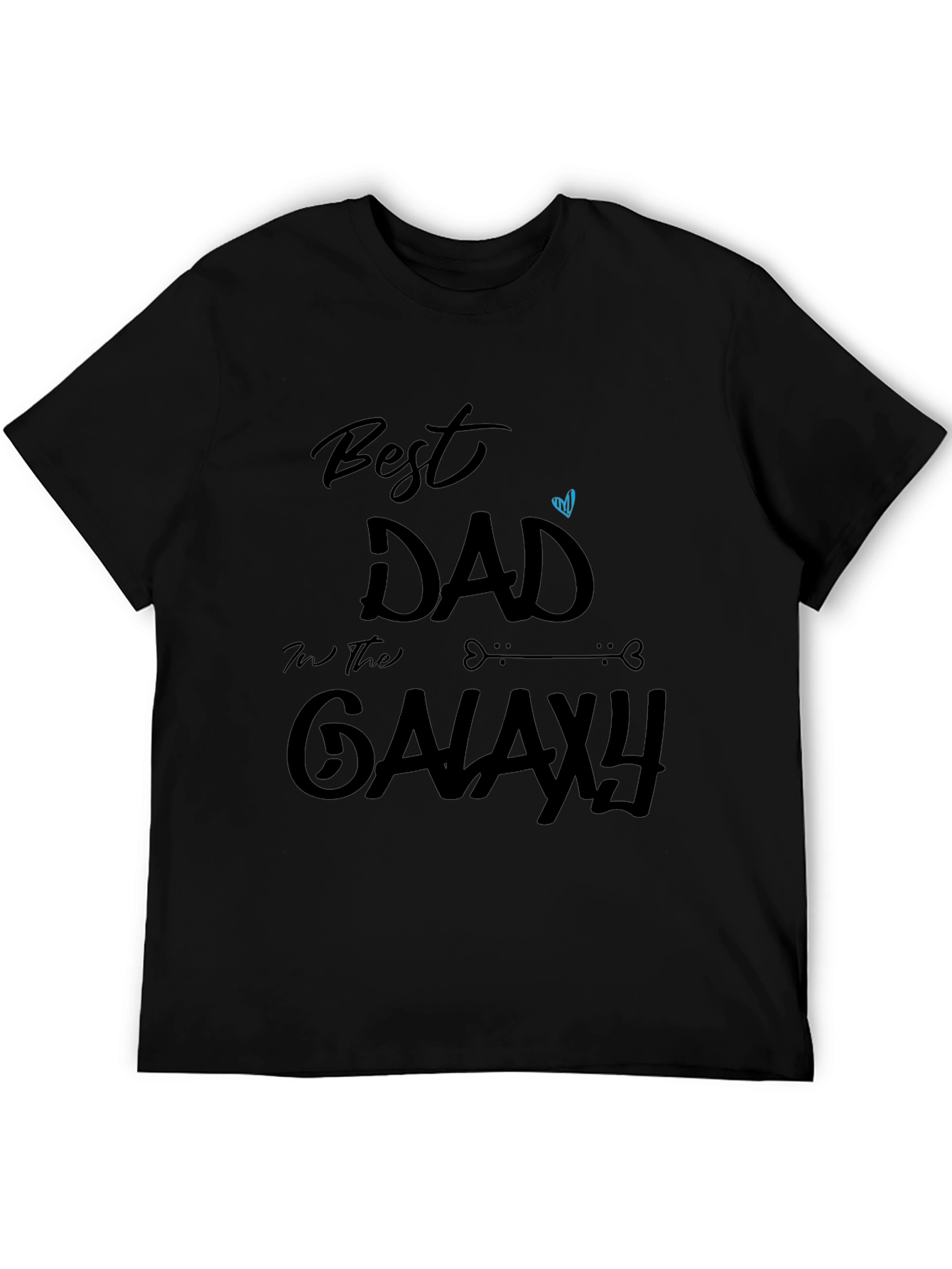 Best Dad in the Galaxy Graphic T-Shirt - Black