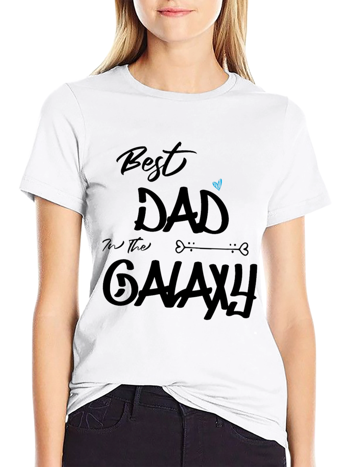 Best Dad in the Galaxy Graphic T-Shirt - Black