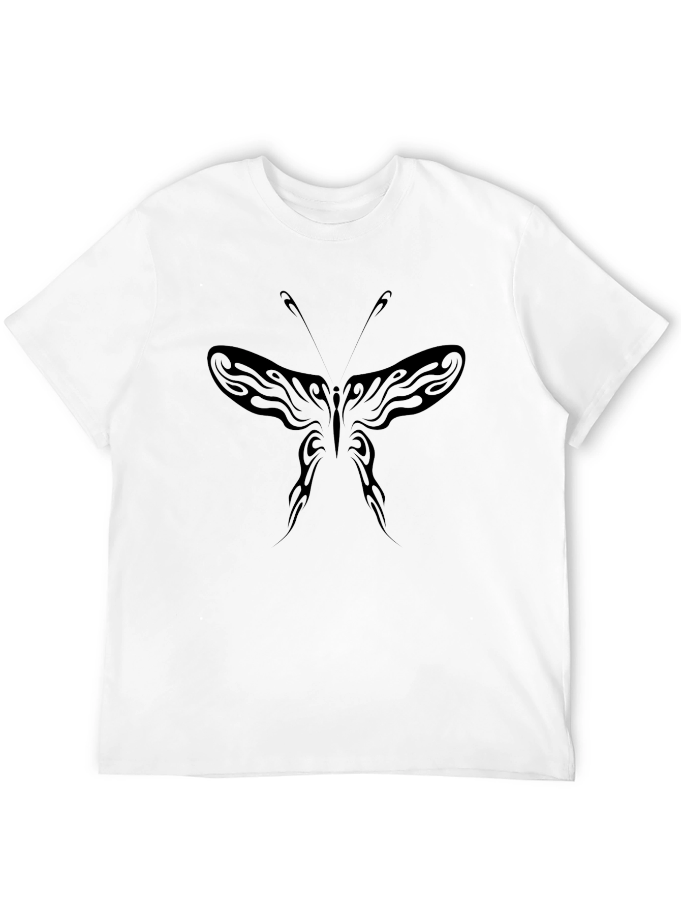 Mens Black Butterfly Graphic Tee