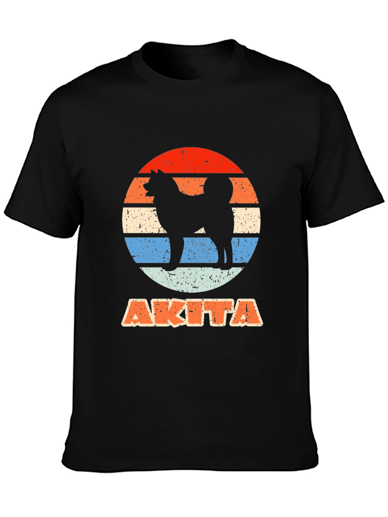 Akita Dog Sunset Graphic T-Shirt