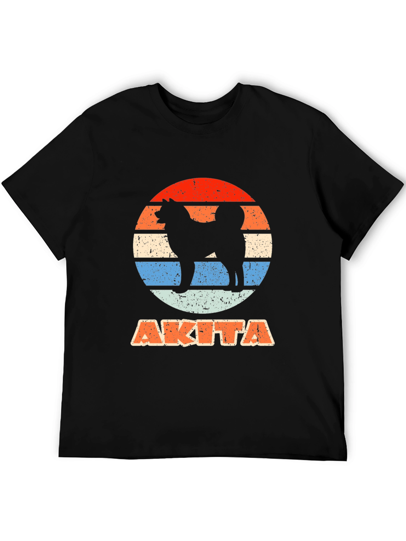 Akita Dog Sunset Graphic T-Shirt