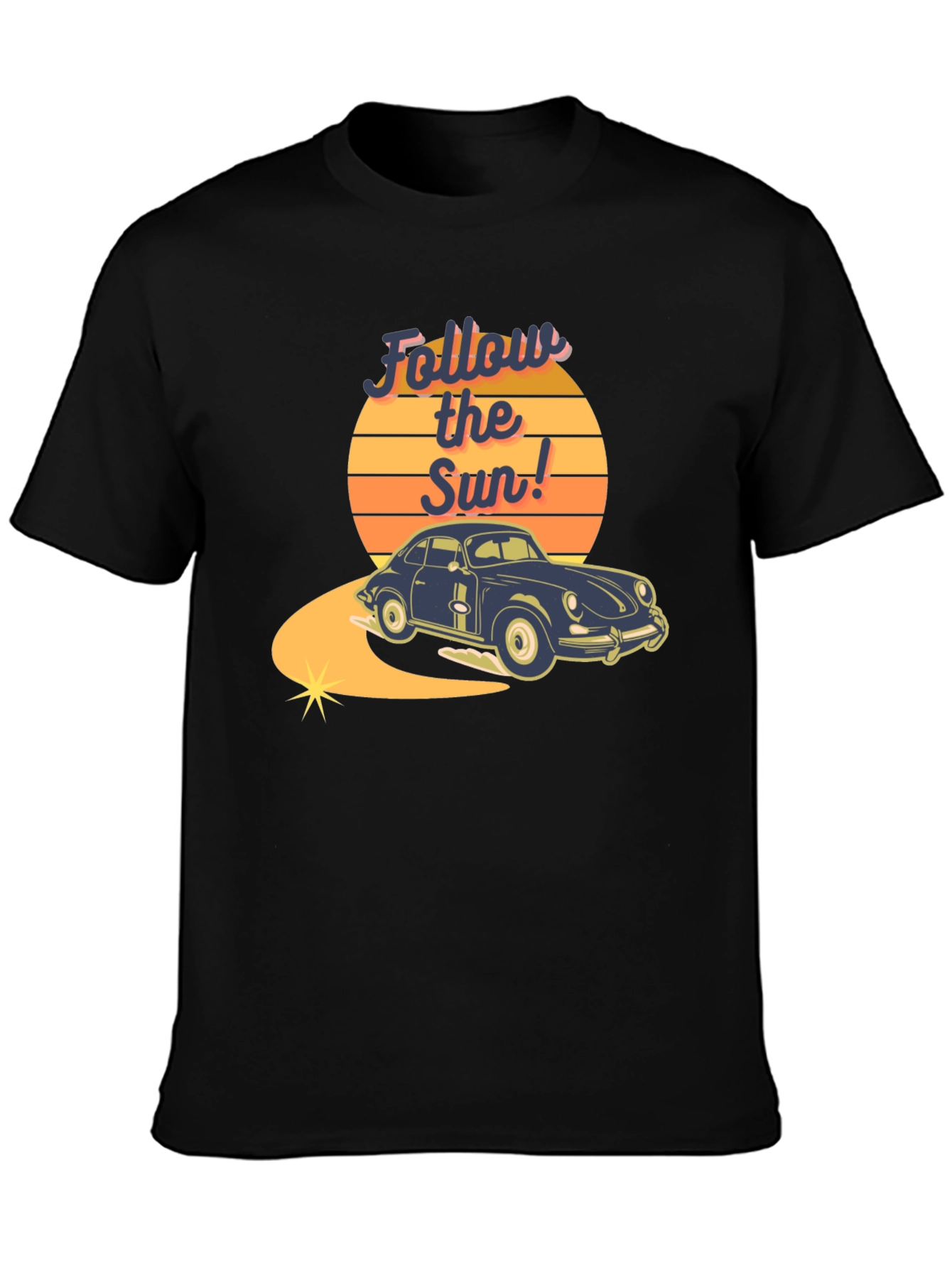 Retro Car Follow the Sun Graphic Tee