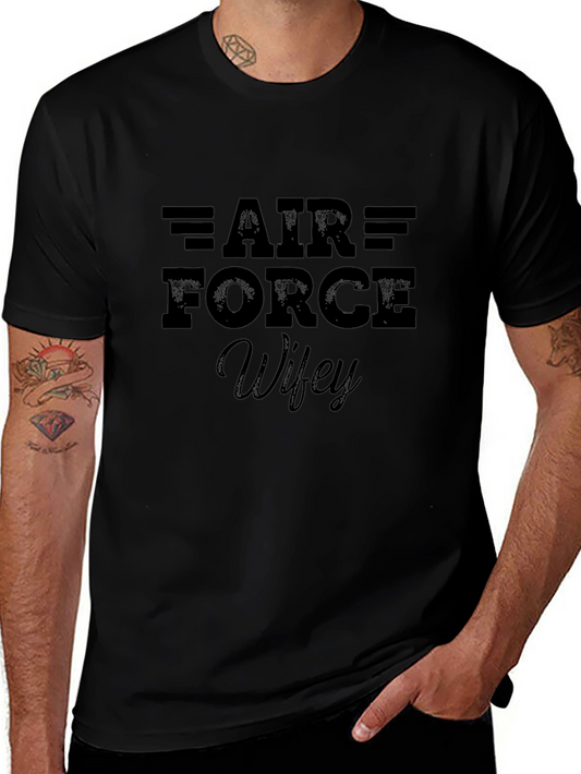 Air Force Wifey Black Graphic T-Shirt