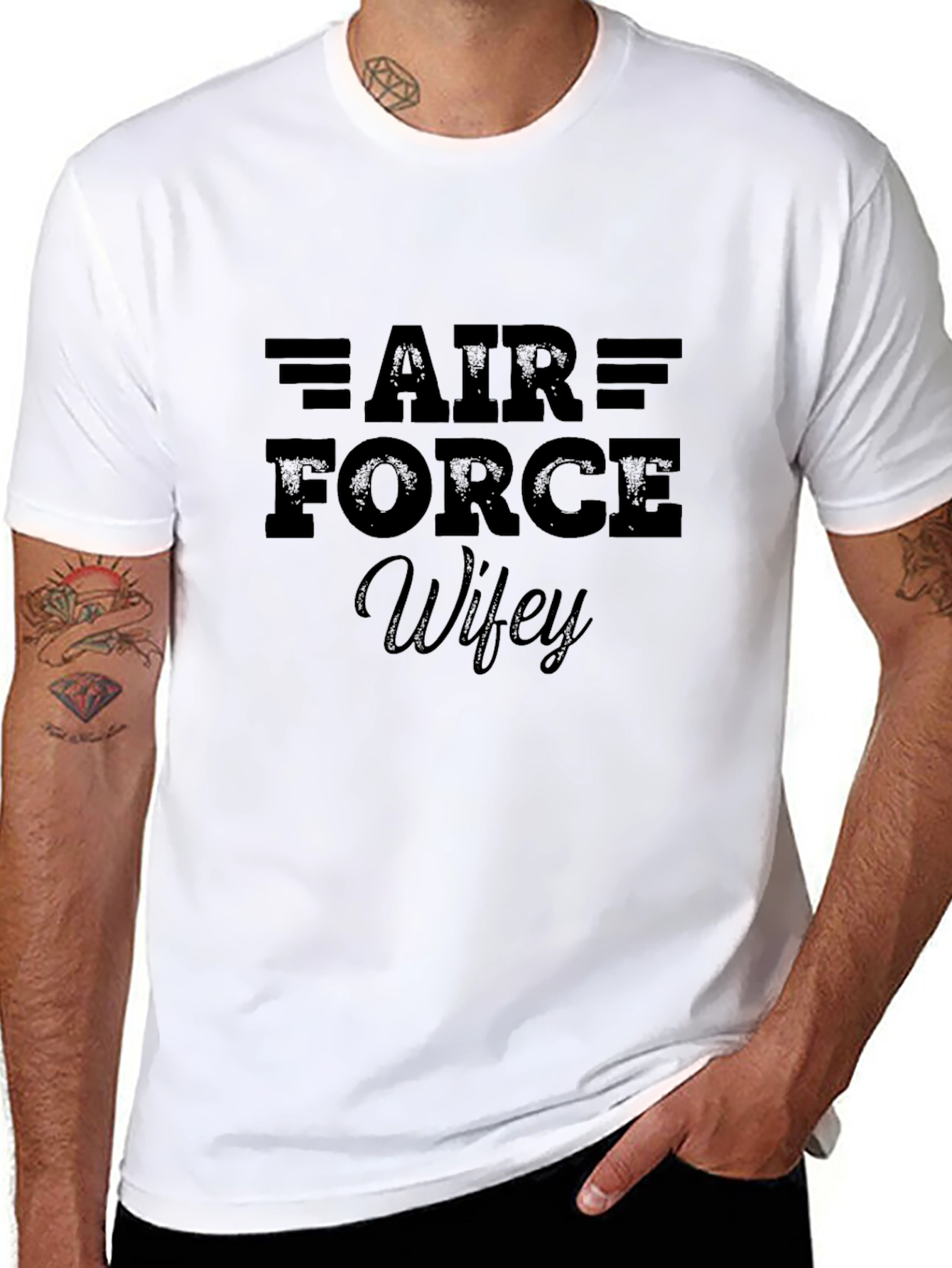 Air Force Wifey Black Graphic T-Shirt