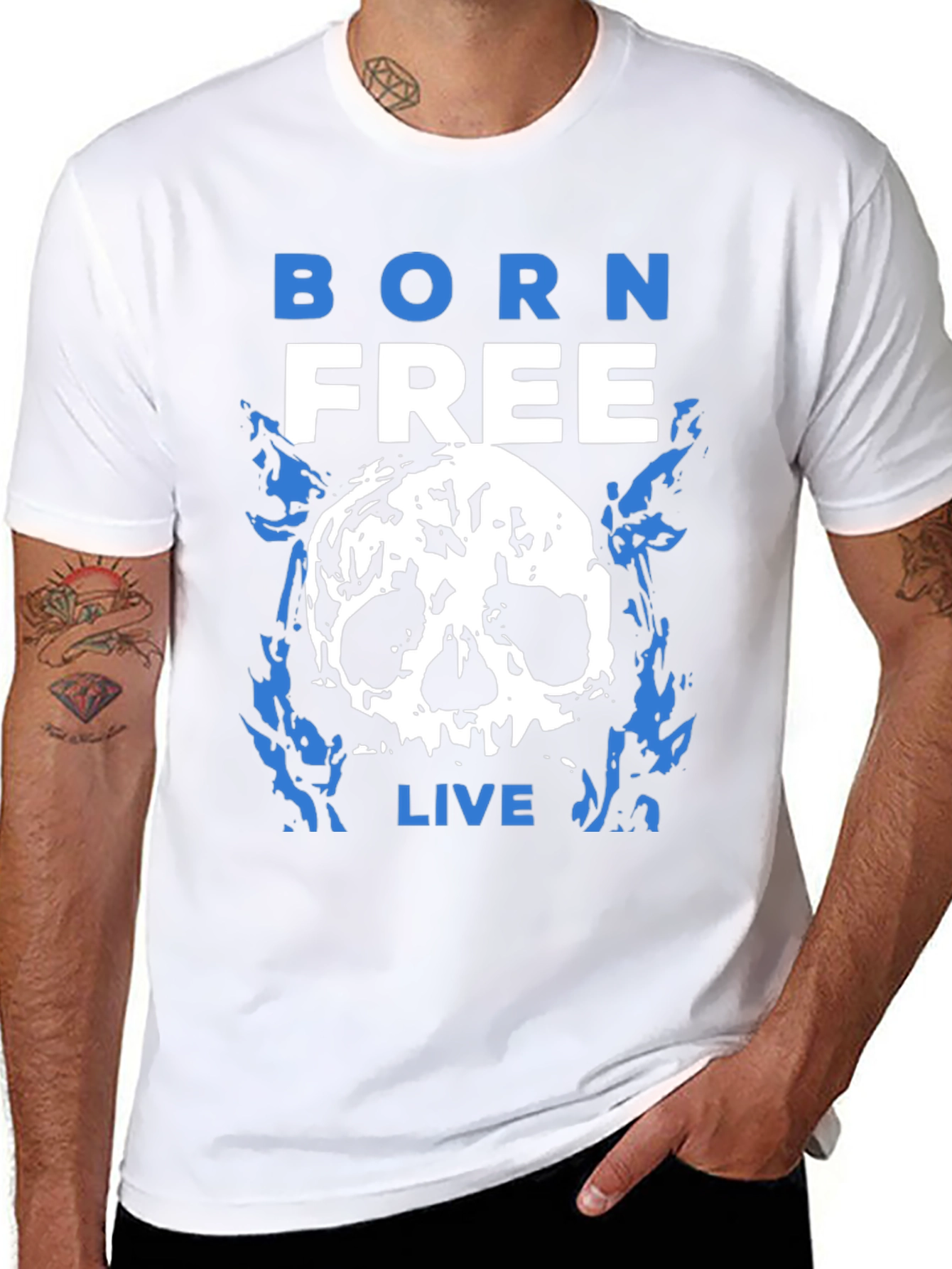 Born Free Skull Graphic T-Shirt - Black