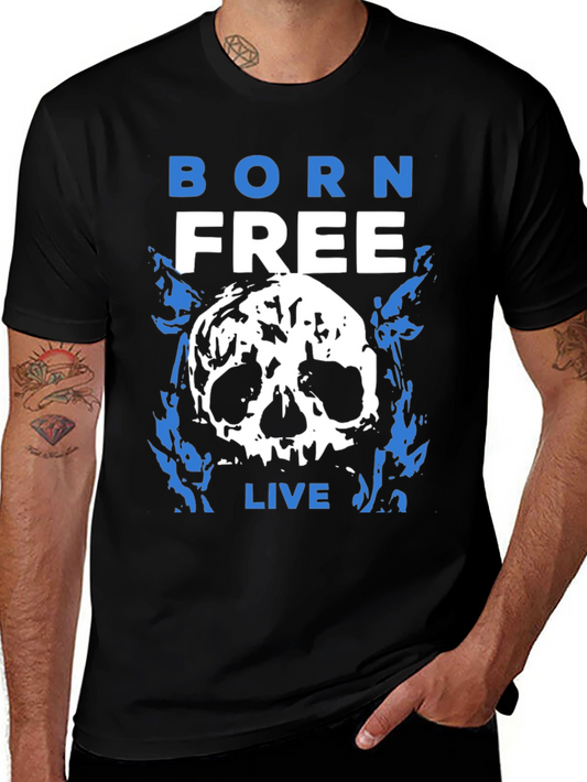 Born Free Skull Graphic T-Shirt - Black