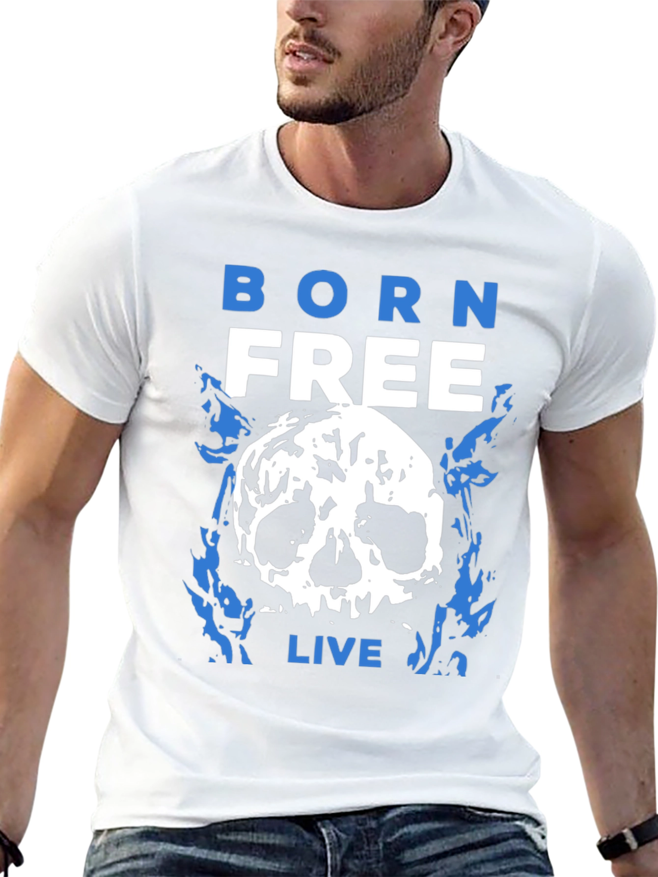 Born Free Skull Graphic T-Shirt - Black