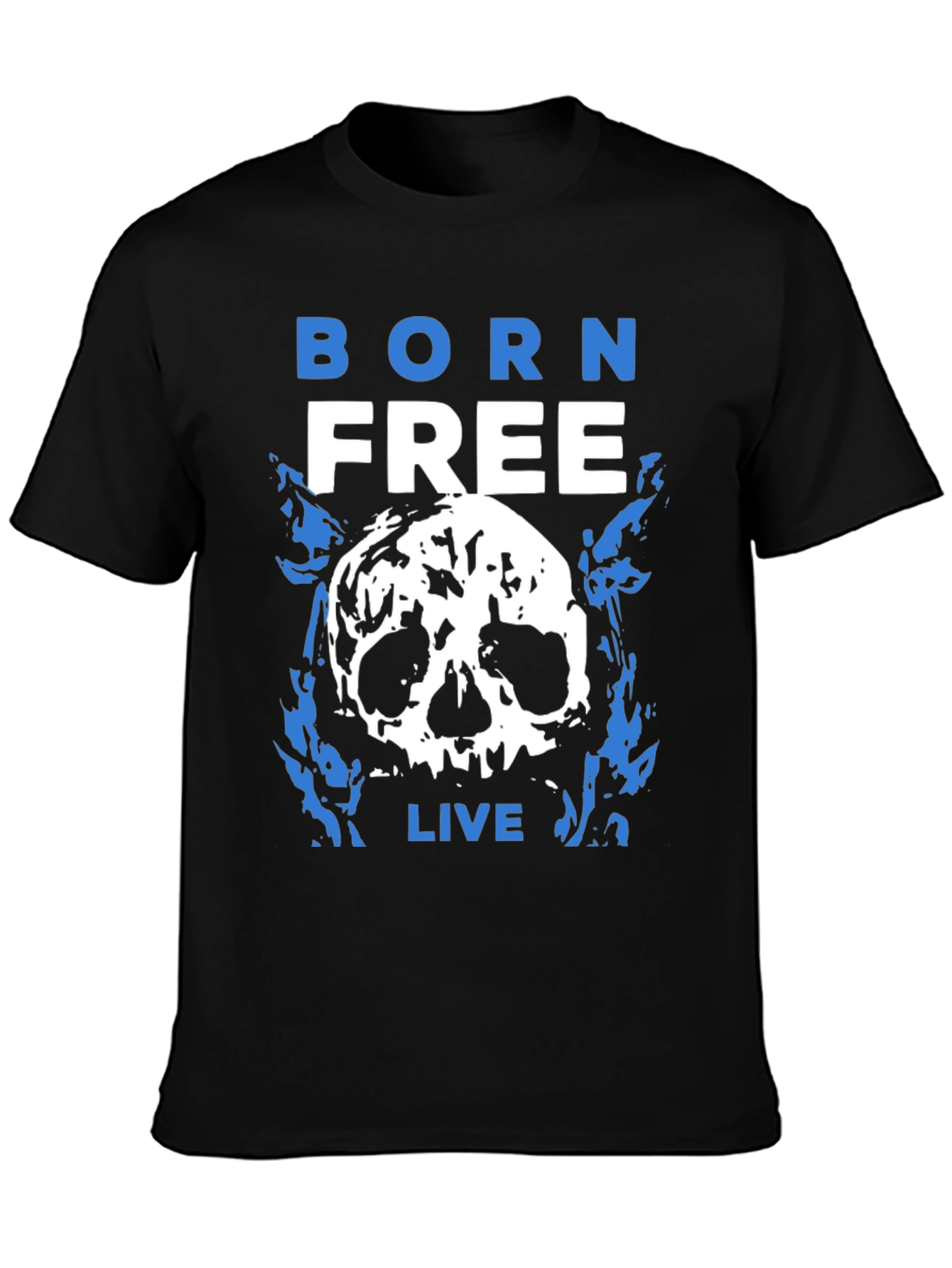 Born Free Skull Graphic T-Shirt - Black