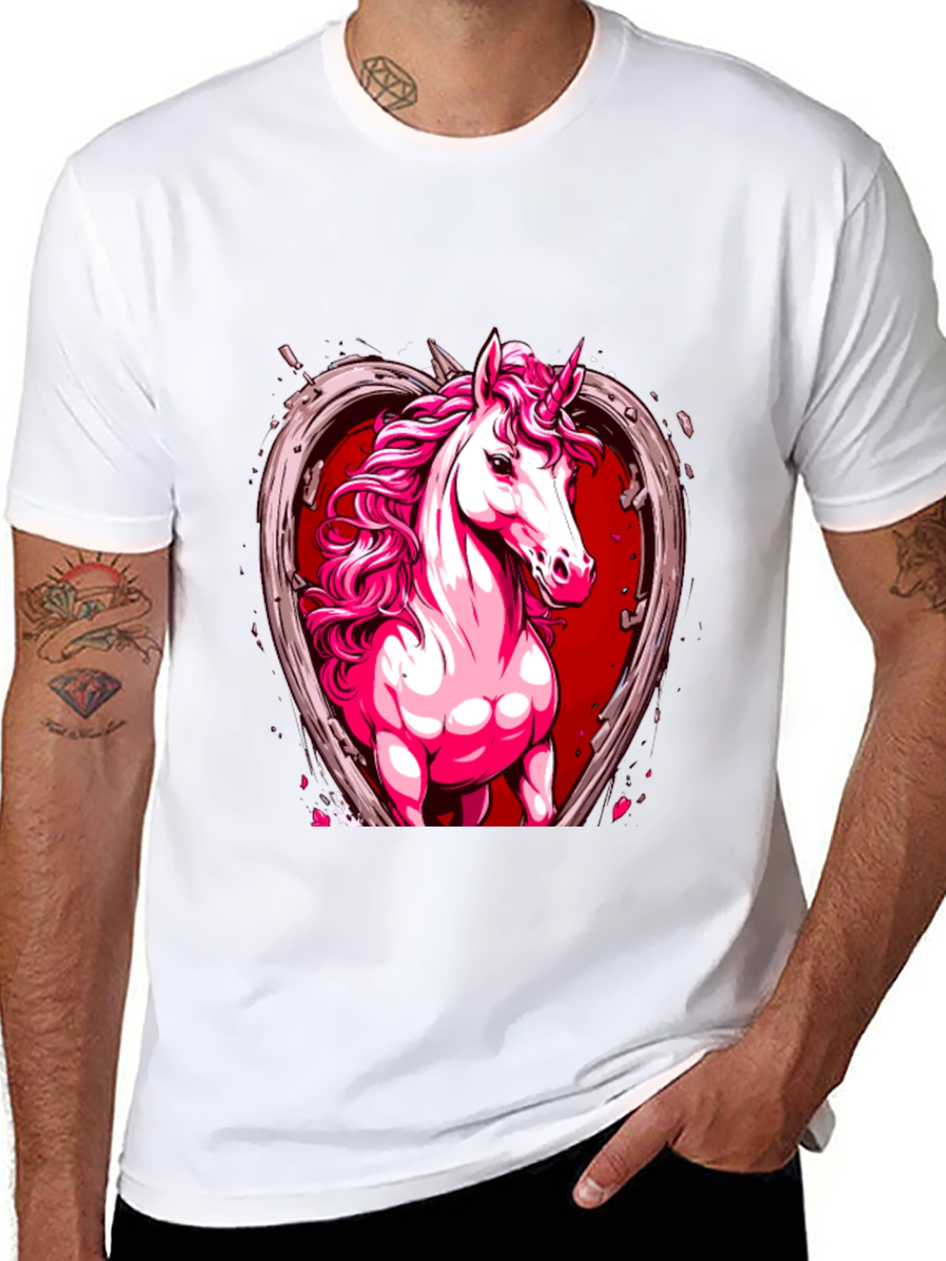 Unicorn Heart Graphic Tee - Black