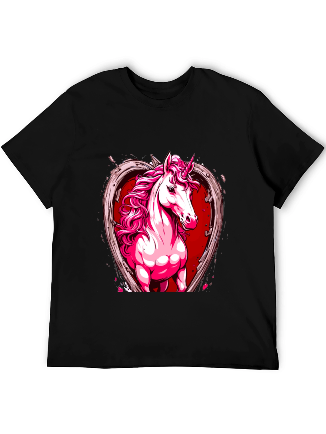 Unicorn Heart Graphic Tee - Black