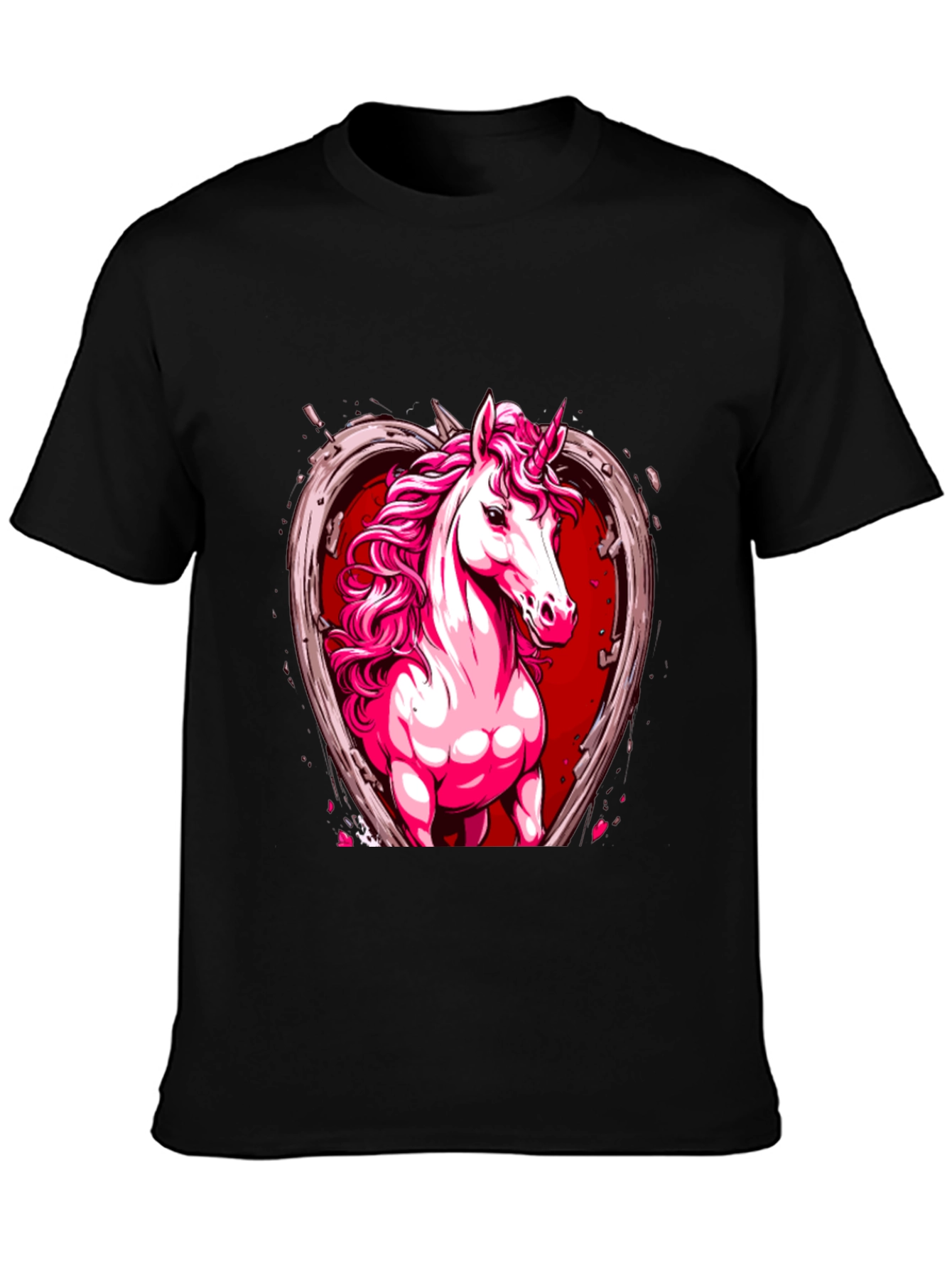 Unicorn Heart Graphic Tee - Black