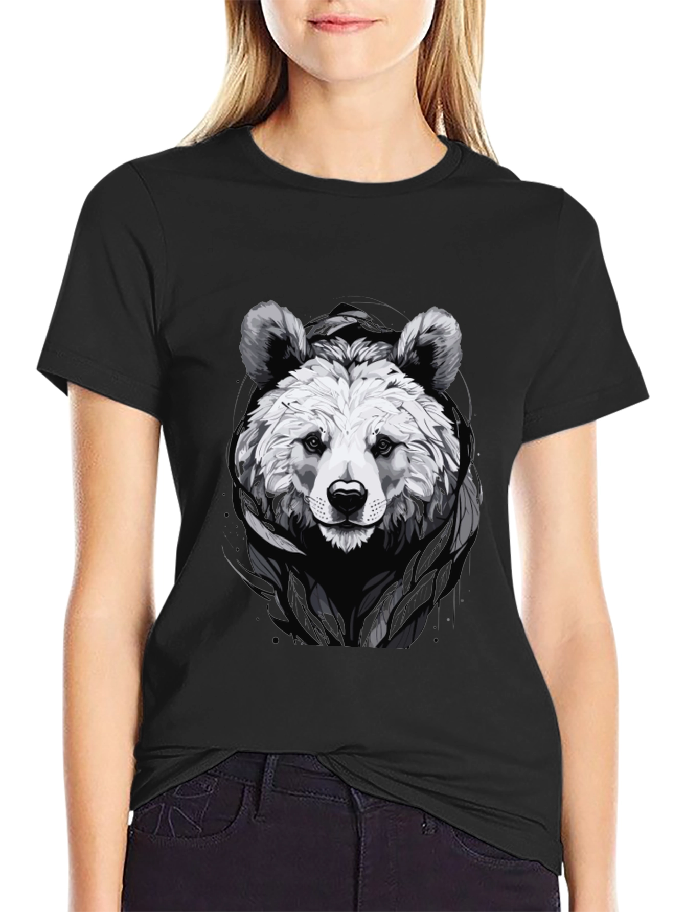 Cool Bear Graphic Tee - Black Cotton Blend