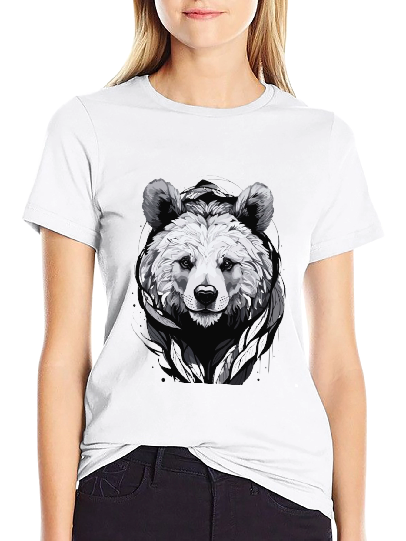 Cool Bear Graphic Tee - Black Cotton Blend