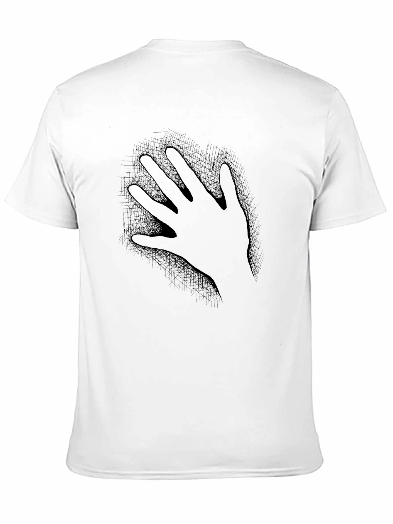 Hand Print Graphic Tee - Soft Black Cotton T-Shirt