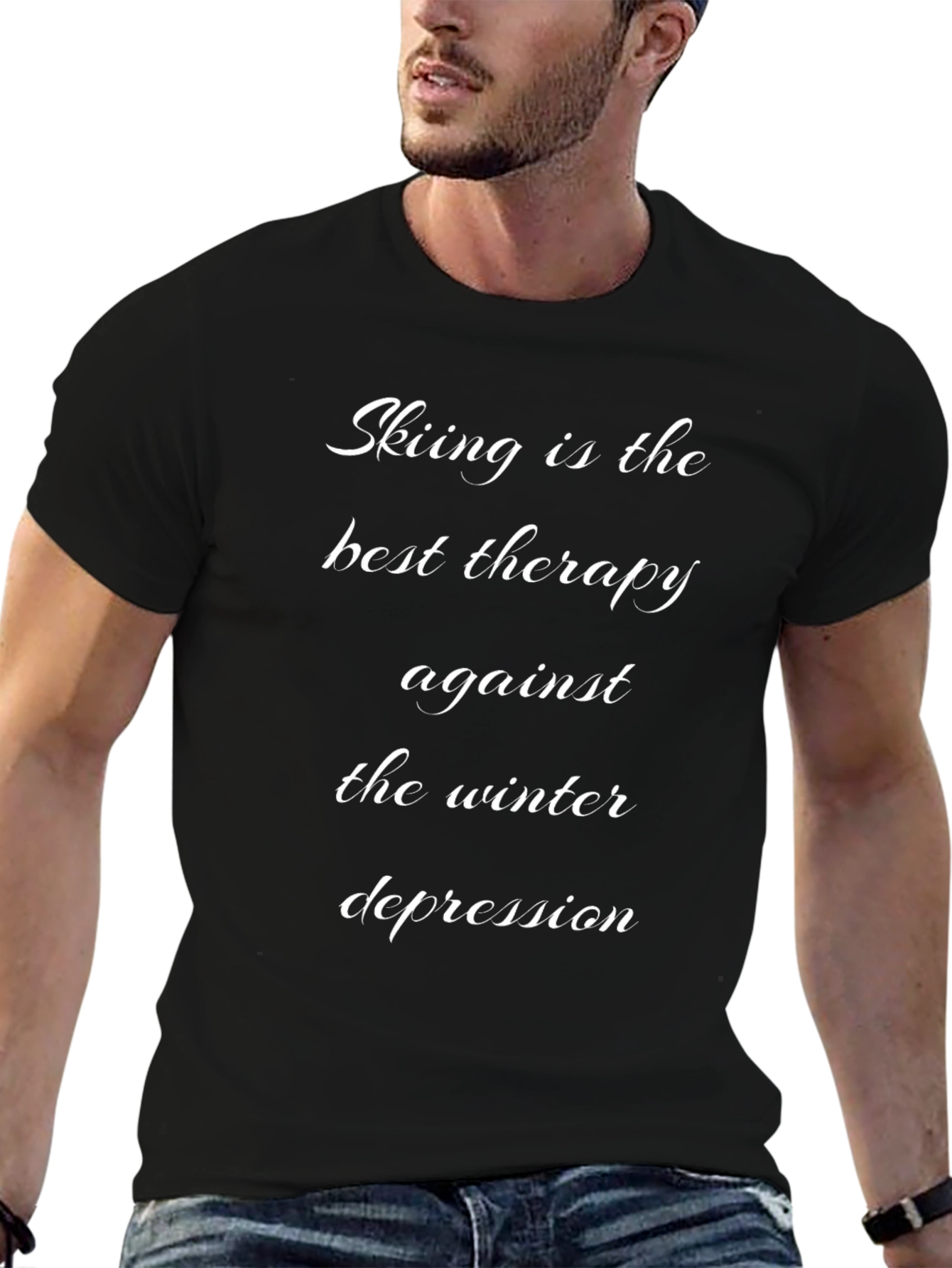 Skiing Therapy T-Shirt - Winter Depression Relief Tee
